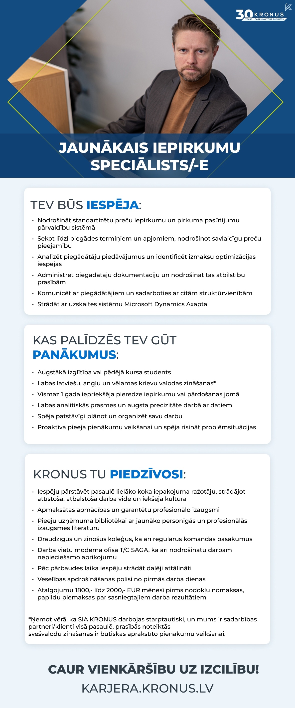 Kronus, SIA Jaunākais/-ā iepirkumu speciālists/-e