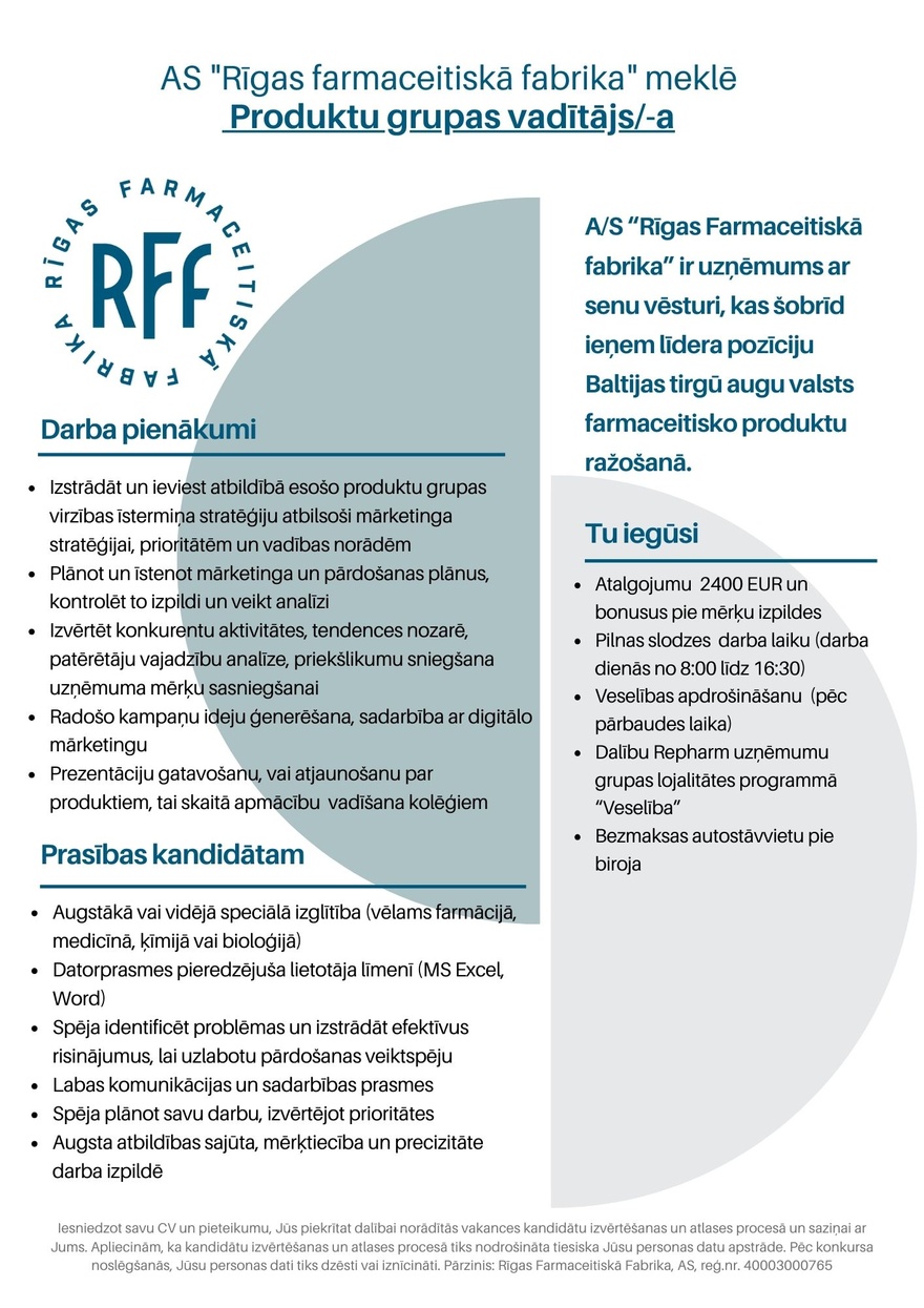 SIA "Silvanols" Produktu grupas vadītājs/-a