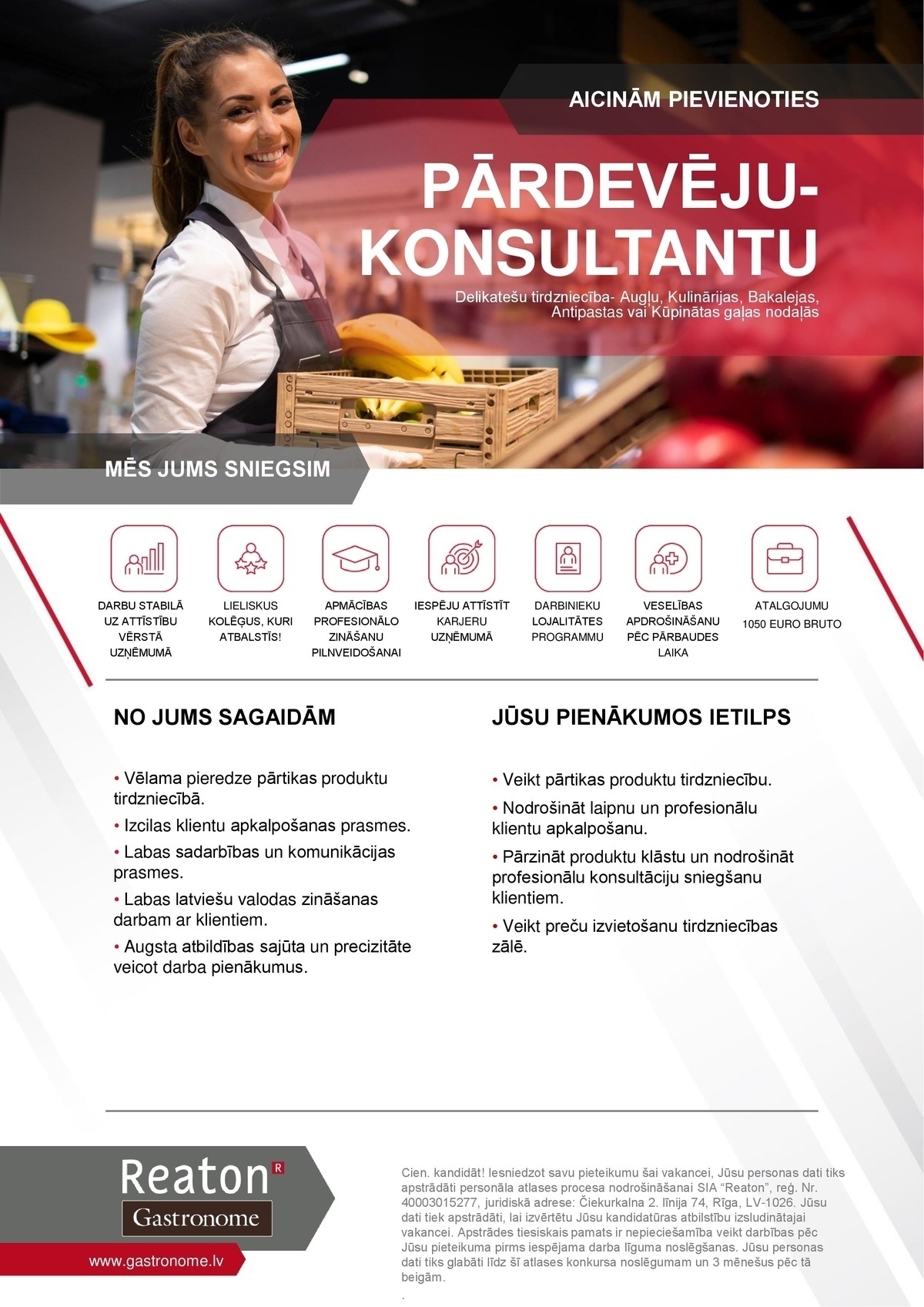 REATON, SIA Pārdevējs/-a - konsultants/-e