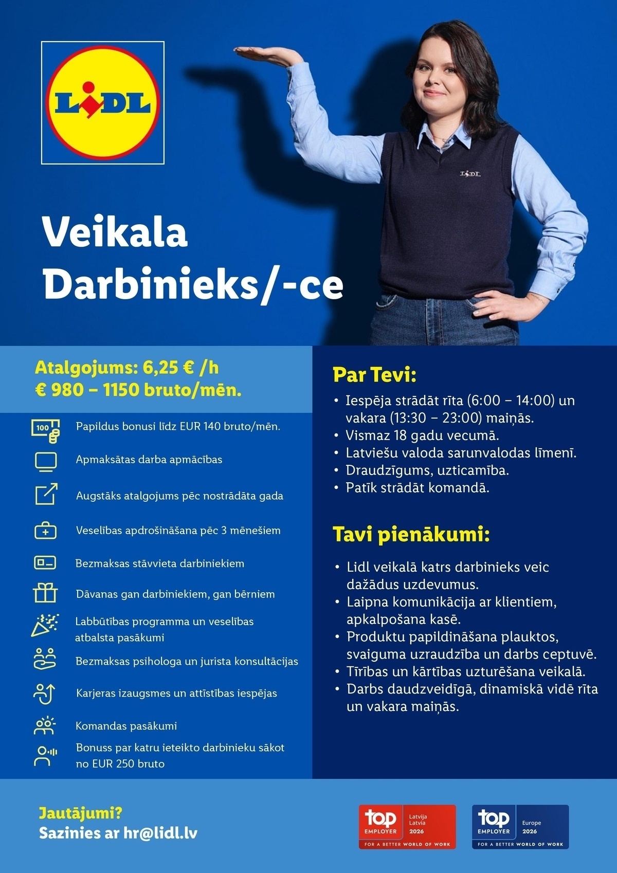 Lidl Latvija, SIA Veikala darbinieks/-ce Ventspilī