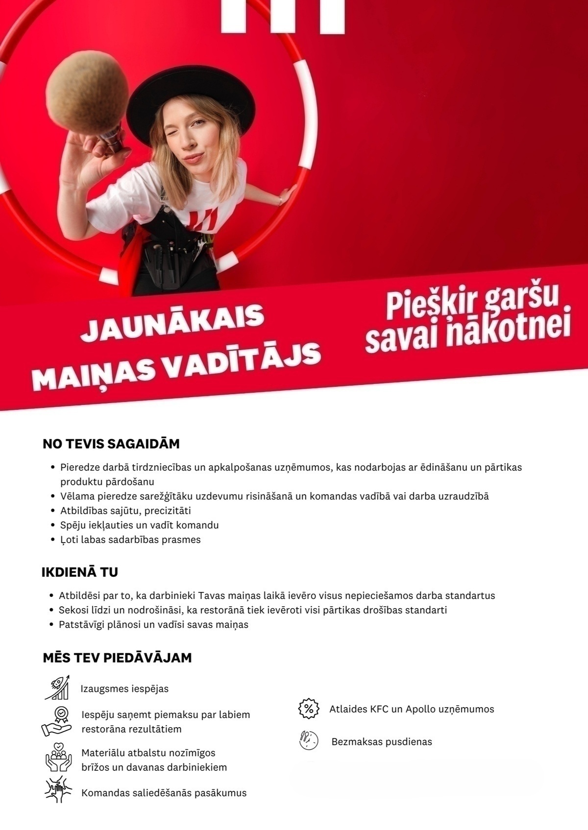 KFC Krasta "KFC Krasta" maiņu vadītājs/-a