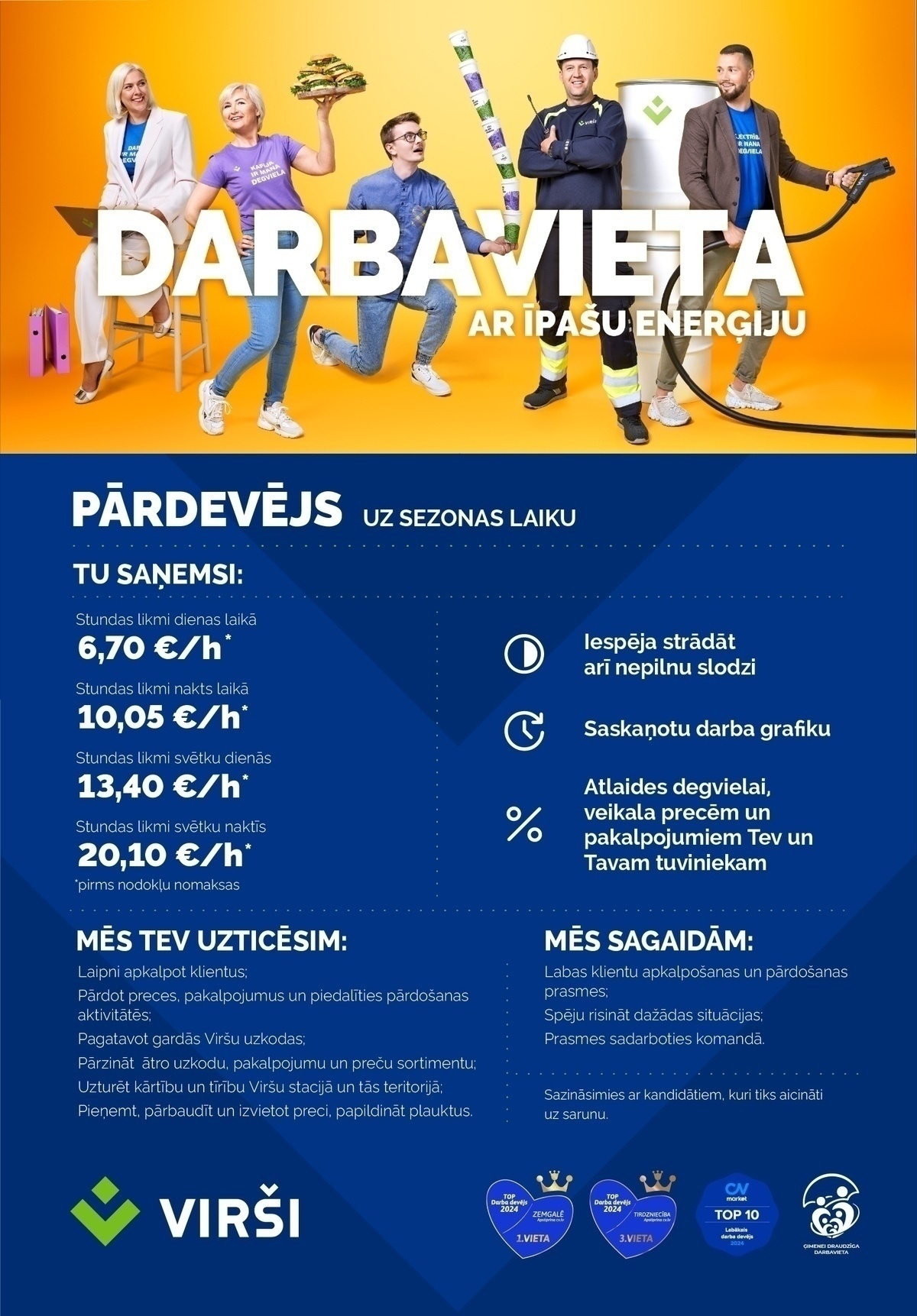 Virši-A, AS Pārdevējs/-a DUS Dzelmes uz sezonas laiku