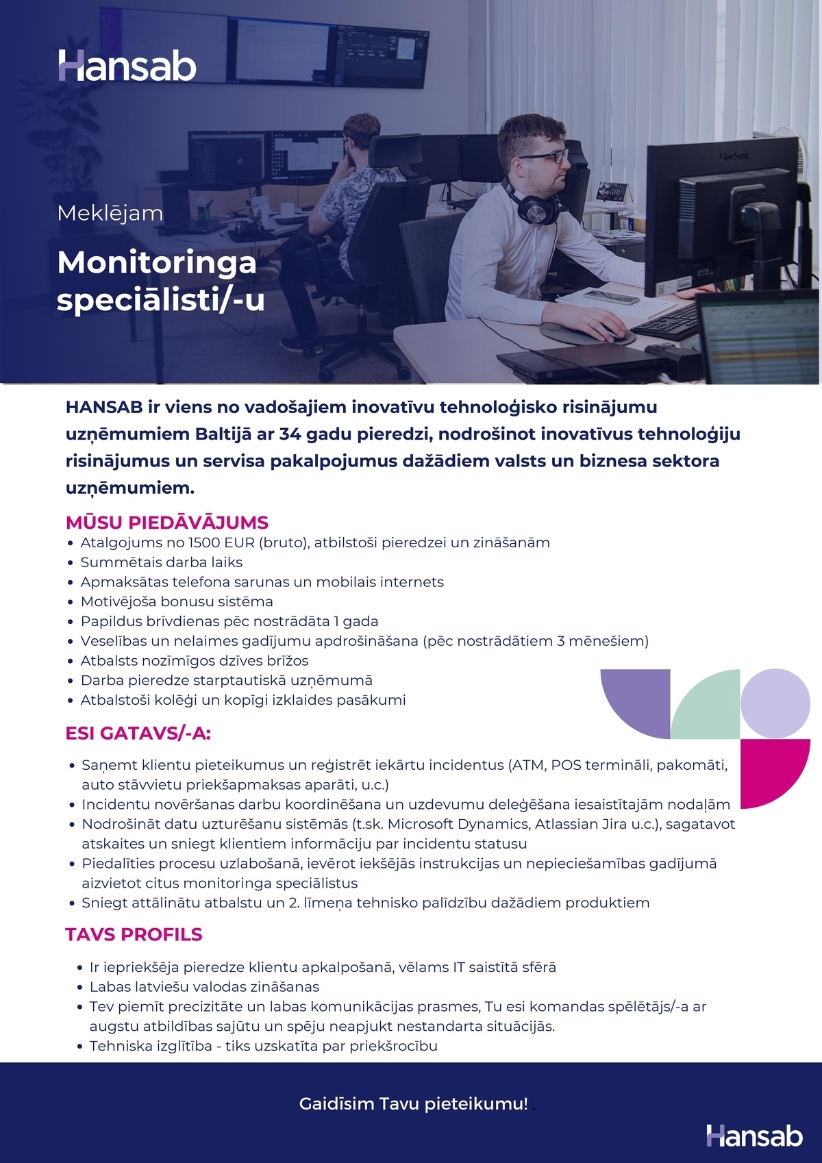 HANSAB, SIA Monitoringa speciālists/-e