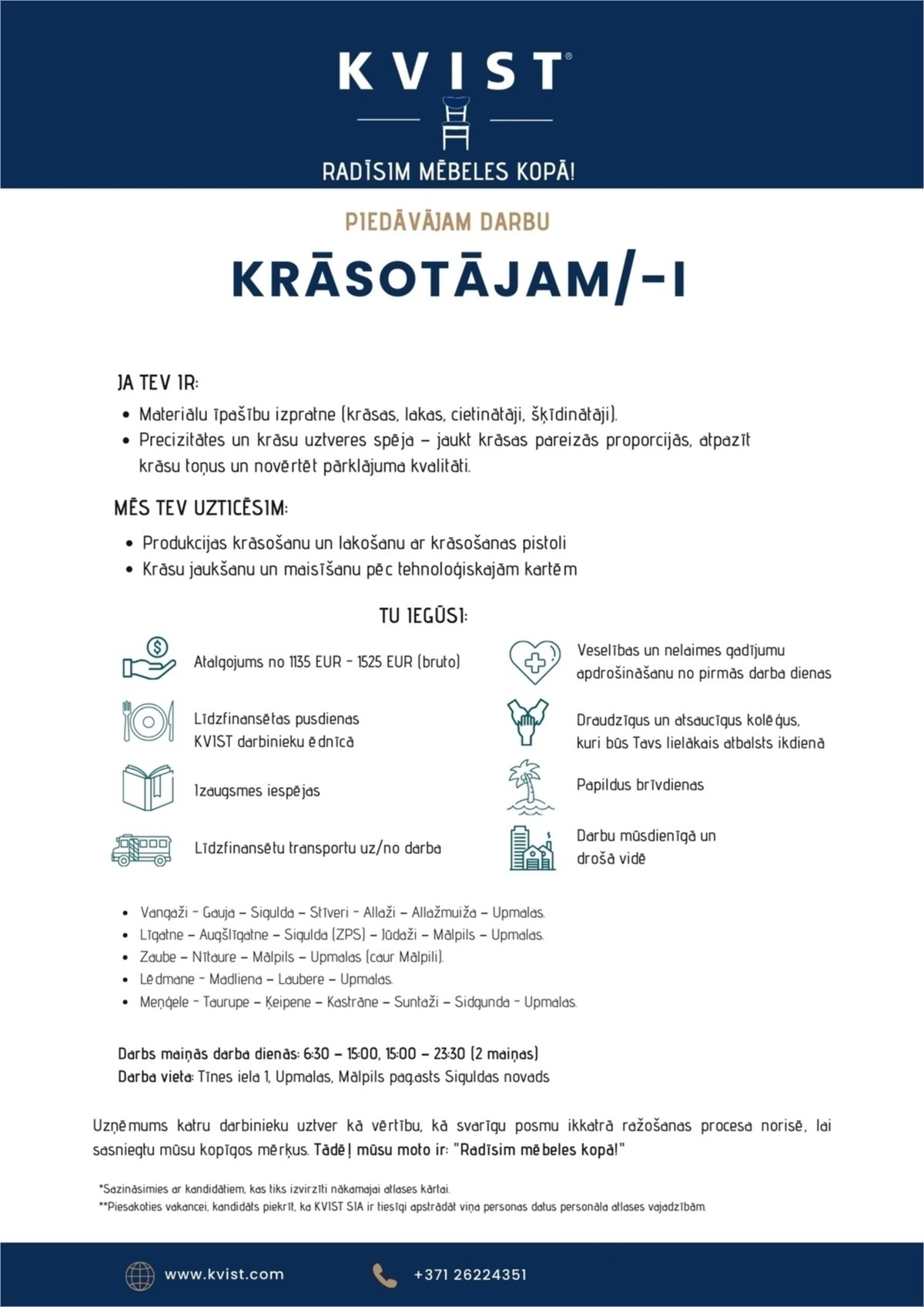 KVIST, SIA Krāsotājs/-a