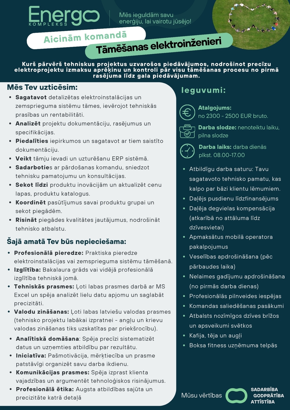 Energokomplekss, SIA Tāmēšanas elektroinženieris/-e