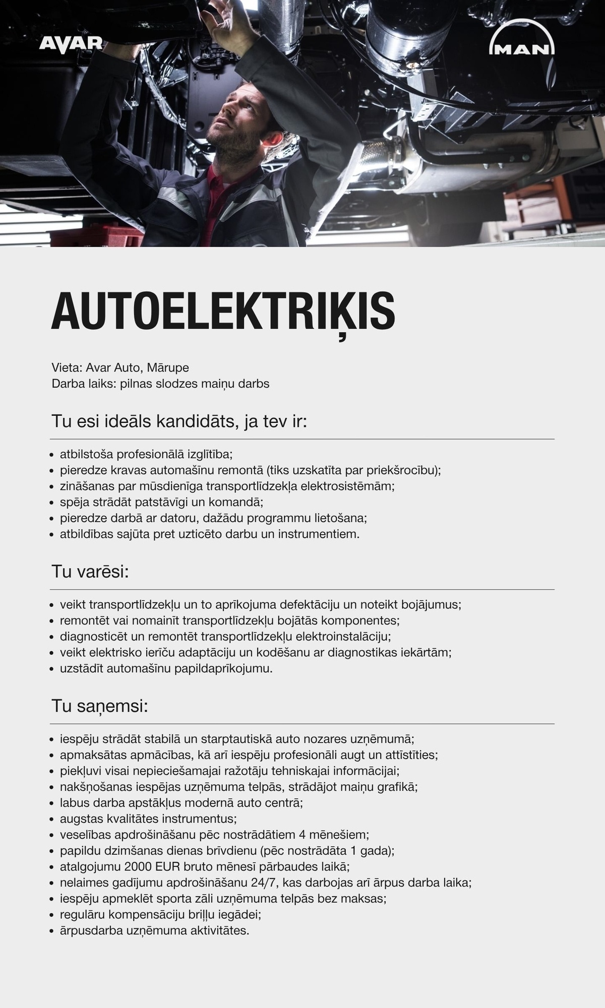 AVAR AUTO, SIA Autoelektriķis/-e