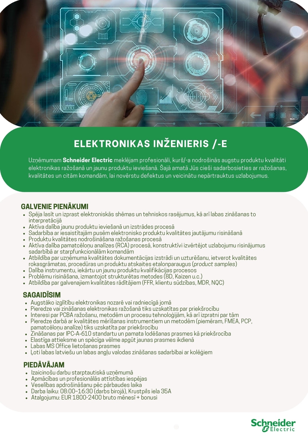 SAS "Manpower Lit" filiāle "Manpower Lit" Elektronikas inženieris/-e