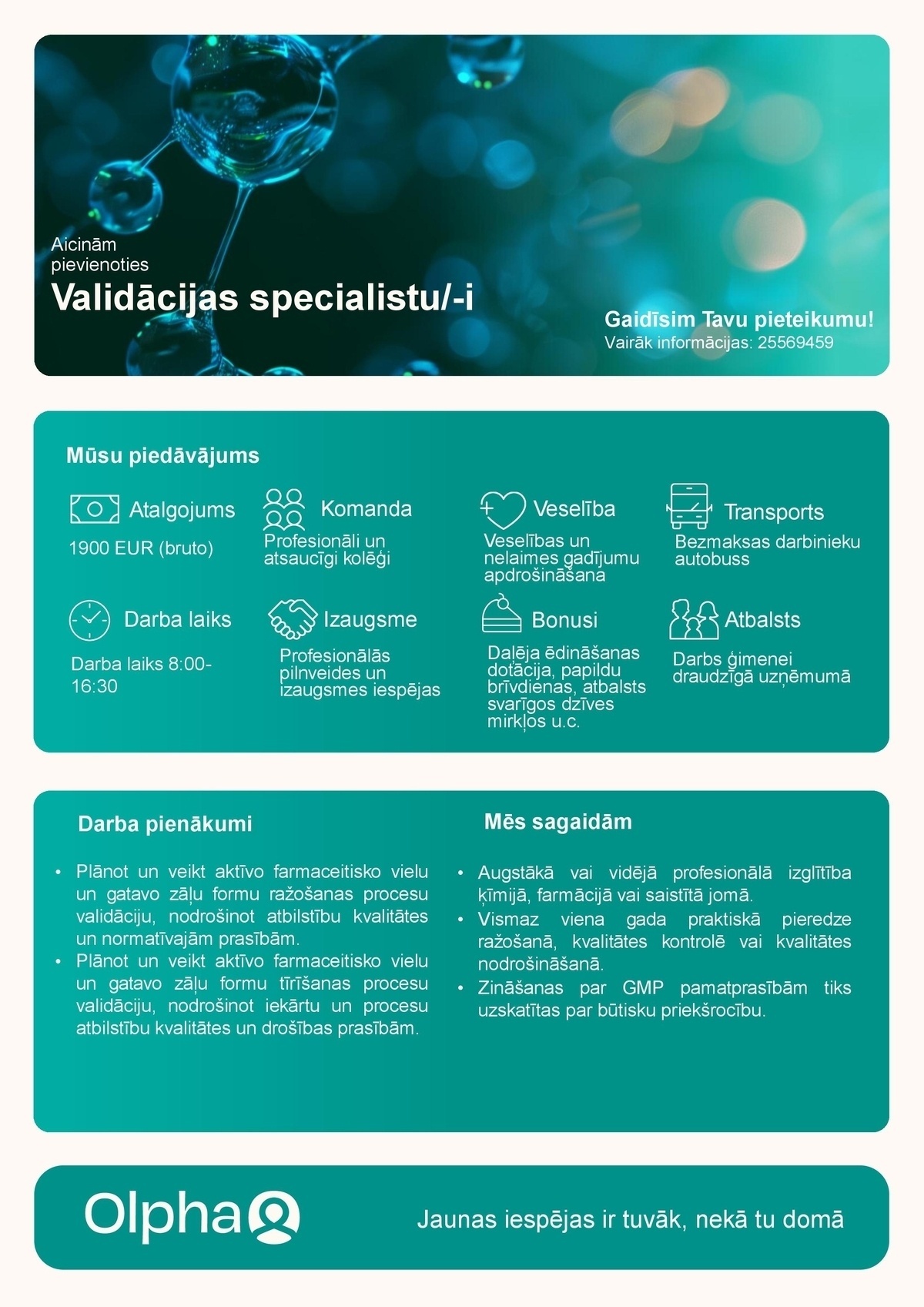 Olpha, AS Validācijas speciālists/-e