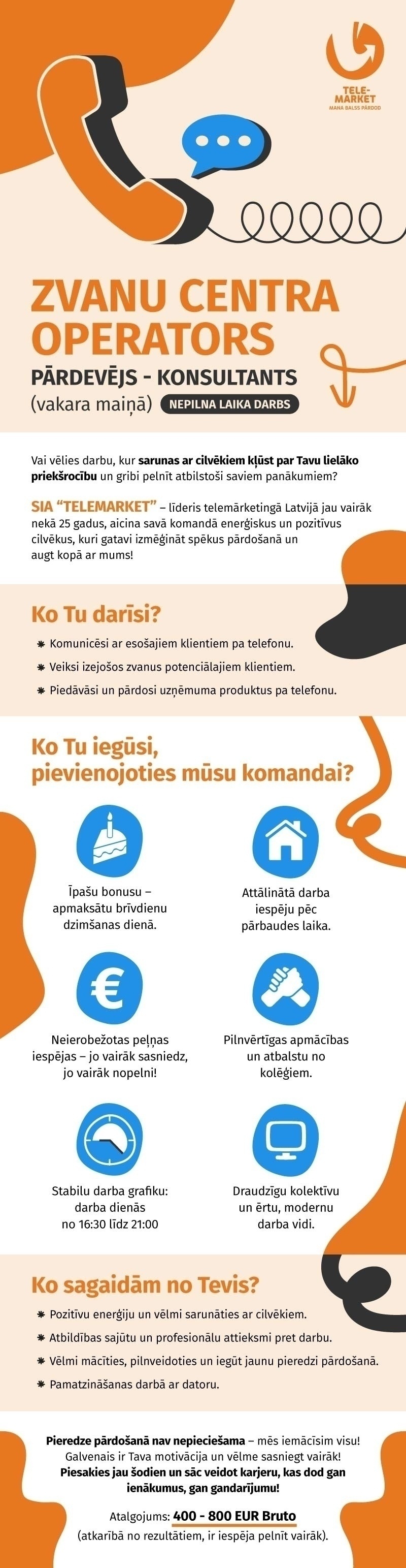 Telemarket, SIA Pārdevējs/-a - konsultants/-e vakara maiņā