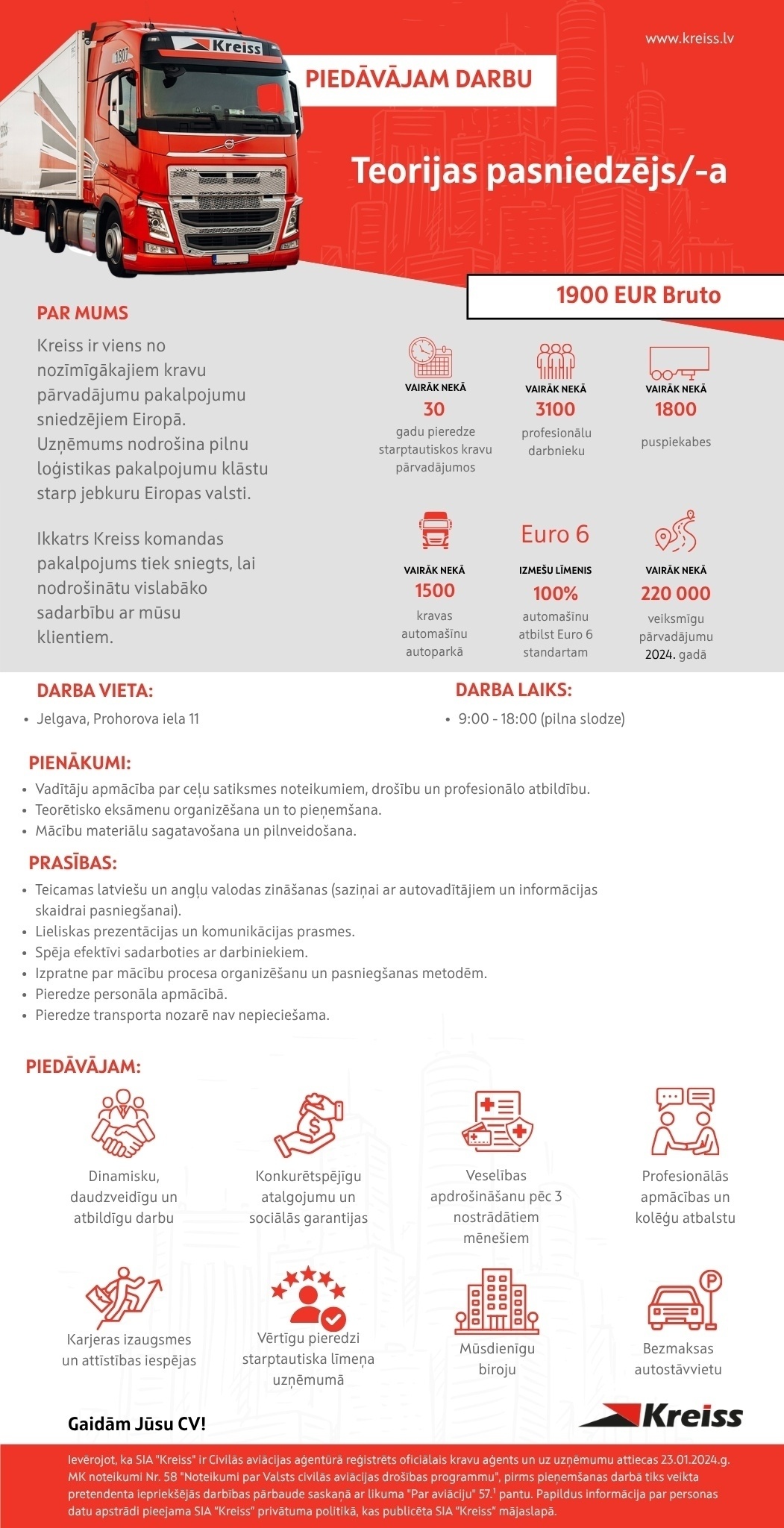 Kreiss, SIA Teorijas pasniedzējs/-a