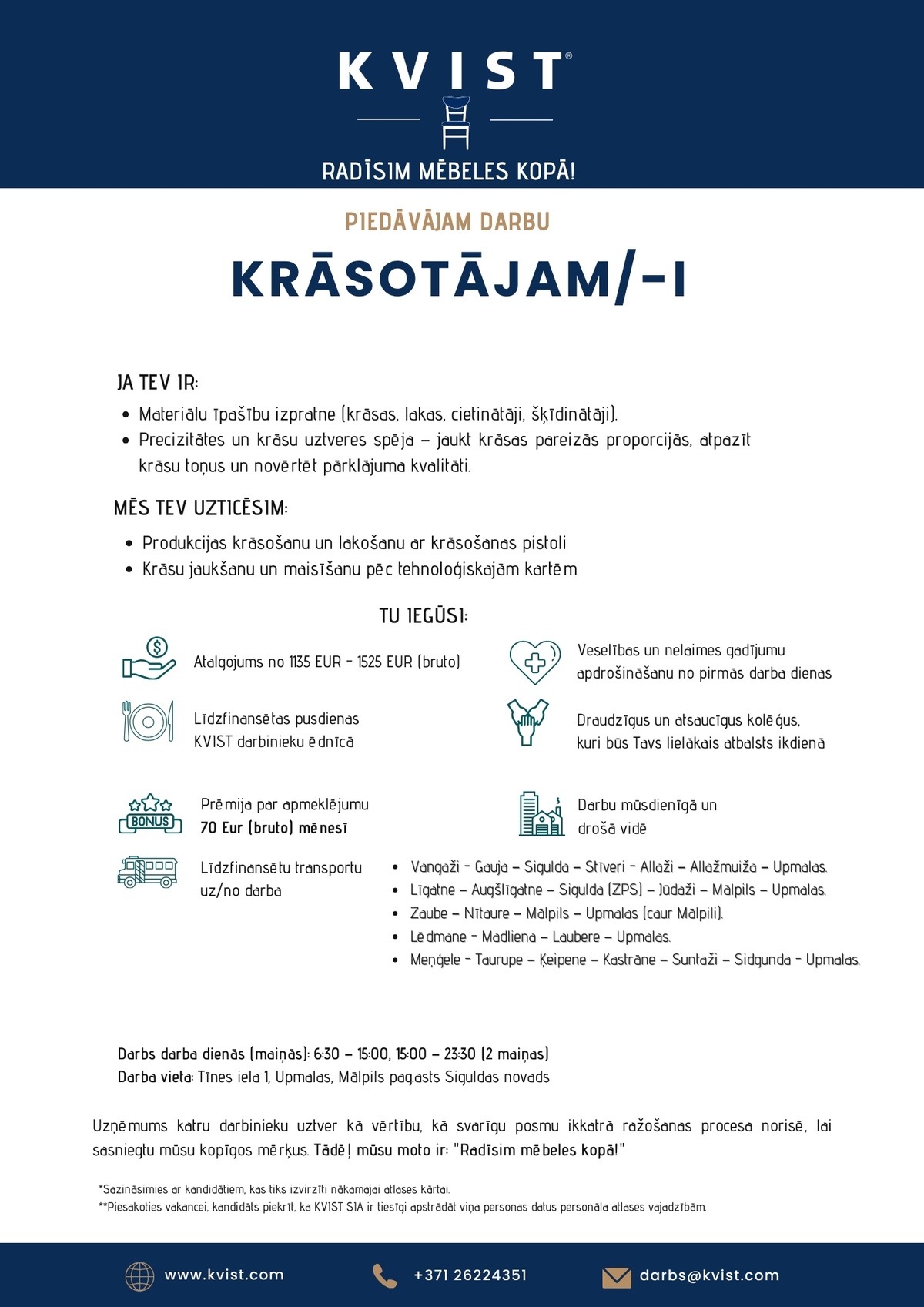 KVIST, SIA Krāsotājs/-a