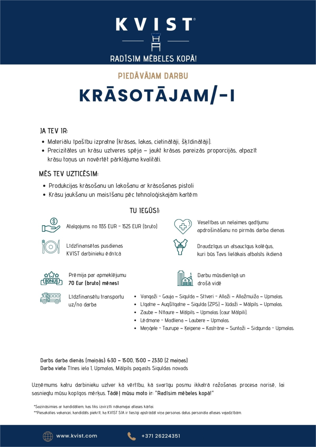 KVIST, SIA Krāsotājs/-a