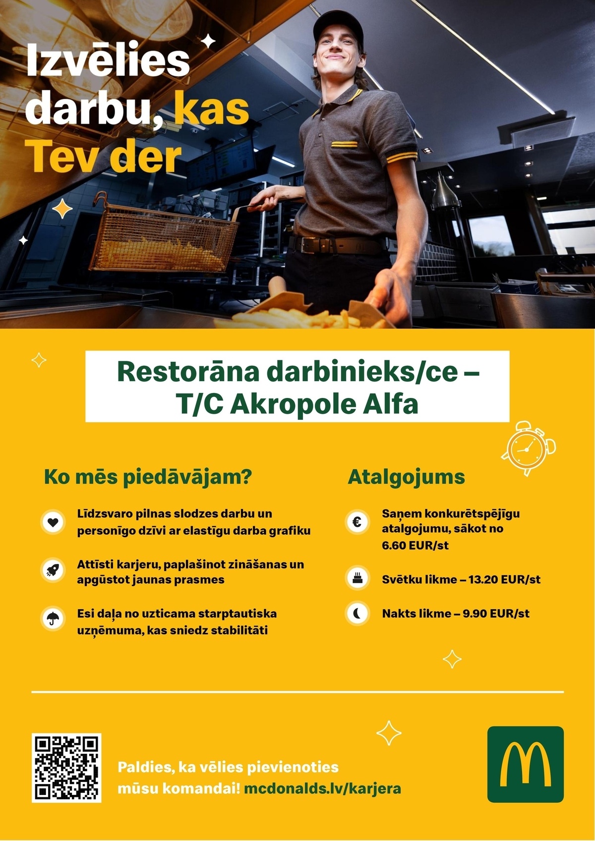 PREMIER RESTAURANTS LATVIA, SIA Pievienojies T/C Alfa "McDonald's" komandai