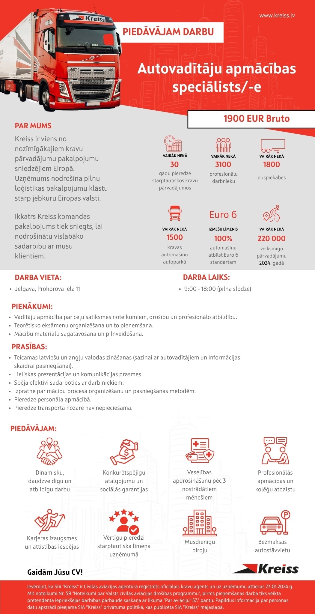 Kreiss, SIA Autovadītāju apmācības speciālists/-e