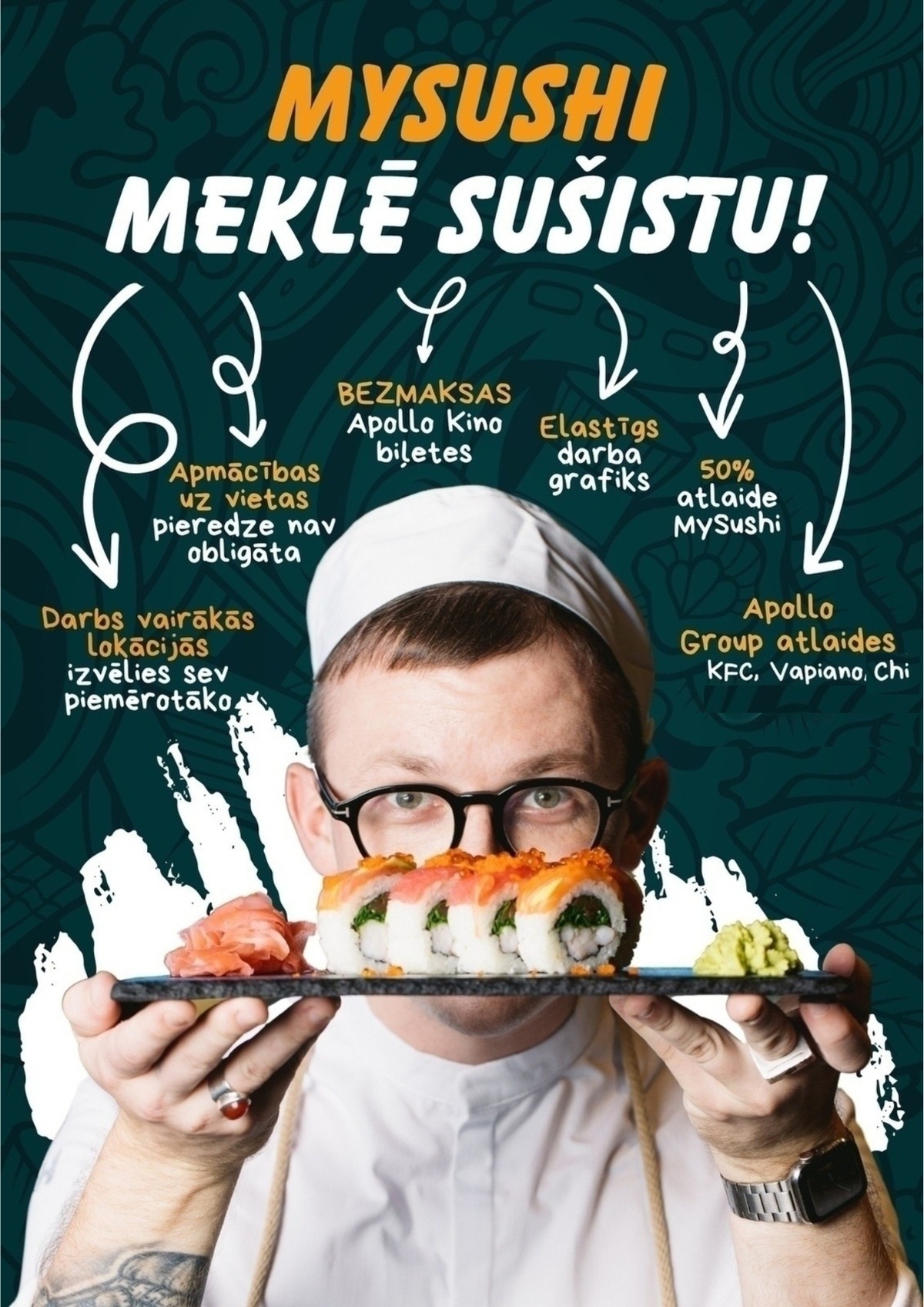 Mysushi, SIA "MySushi" pavārs/-e (pieredze nav obligāta)