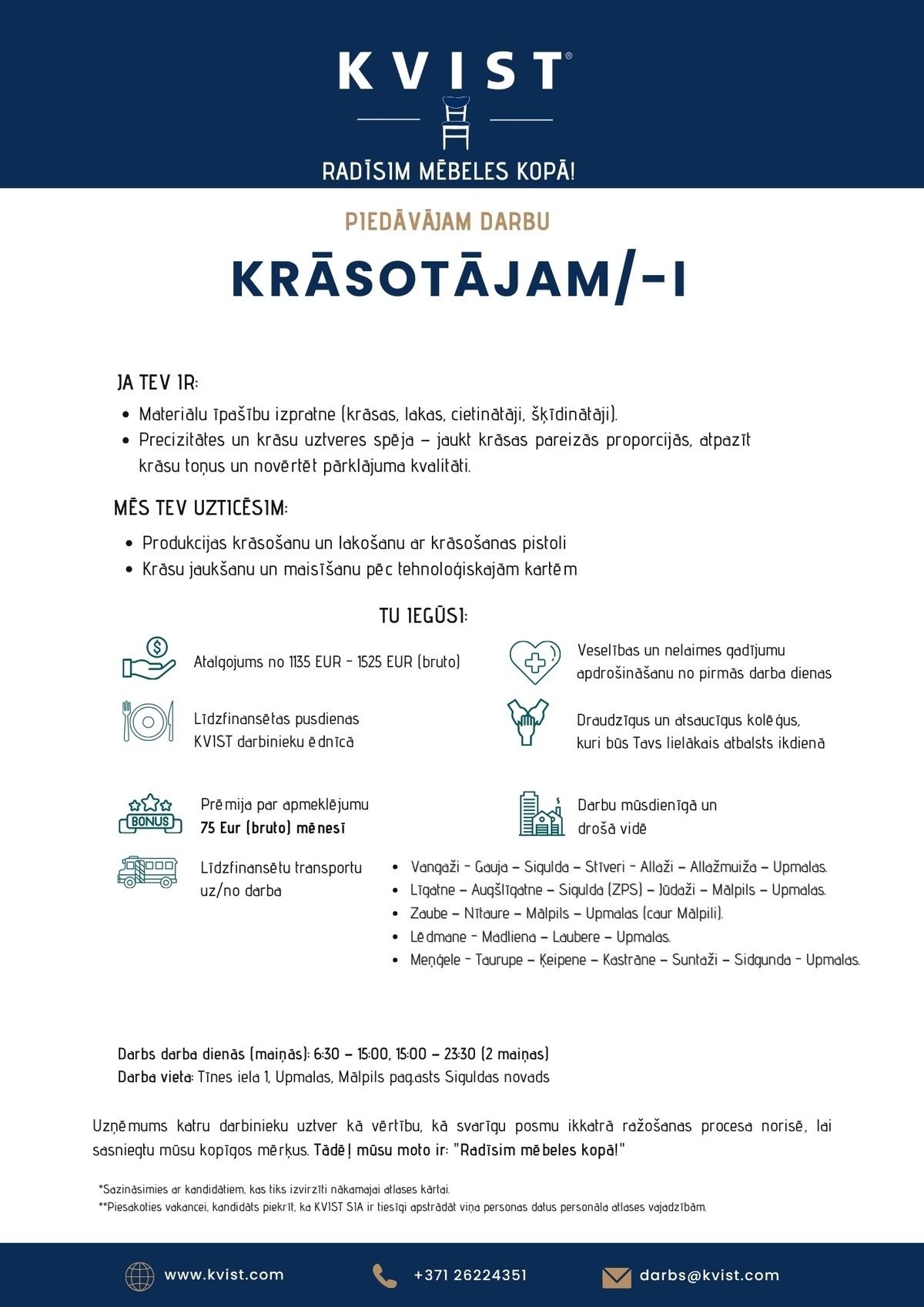 KVIST, SIA Krāsotājs/-a