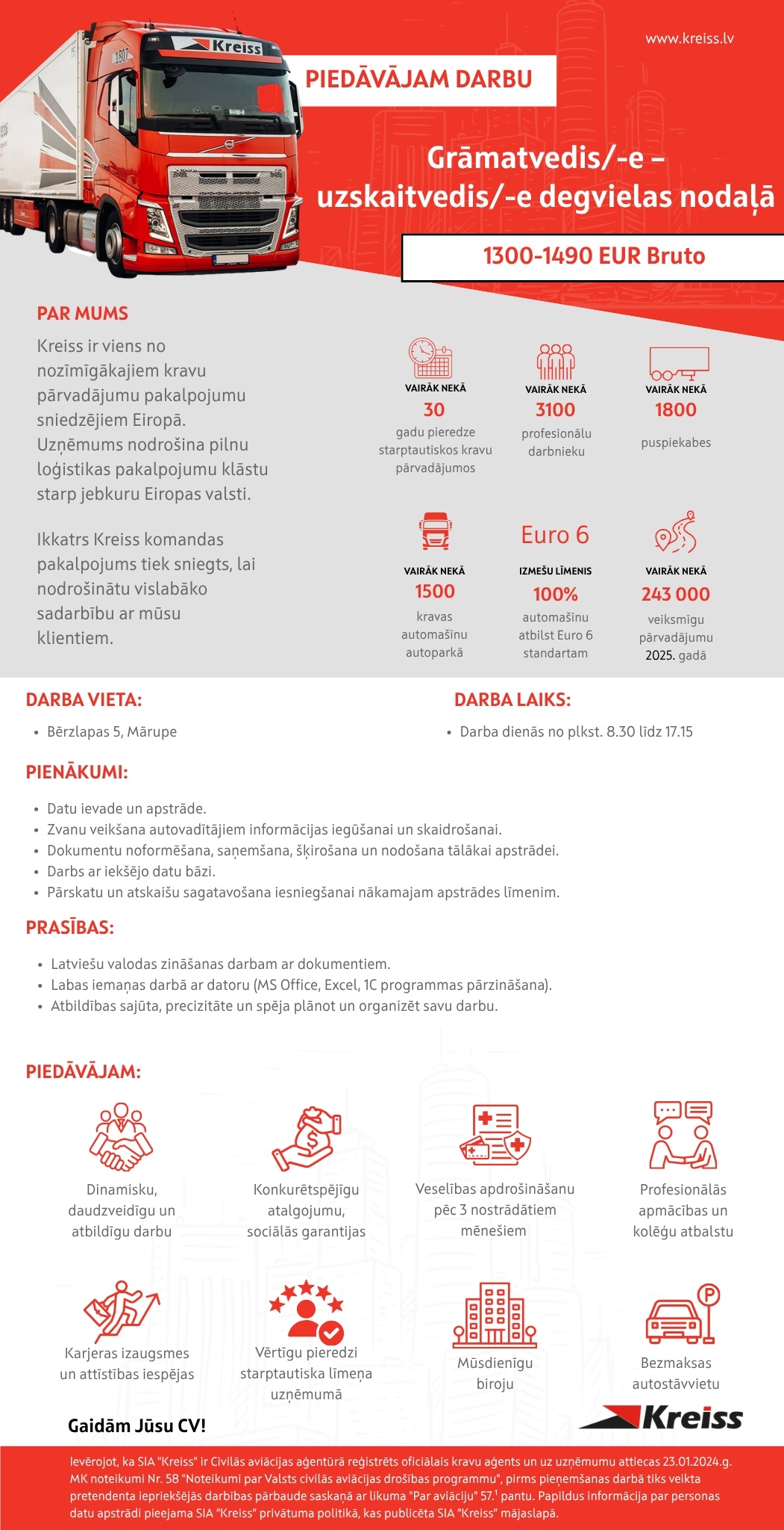 Kreiss, SIA Grāmatvedis/-e - uzskaitvedis/-e (degvielas nodaļā)