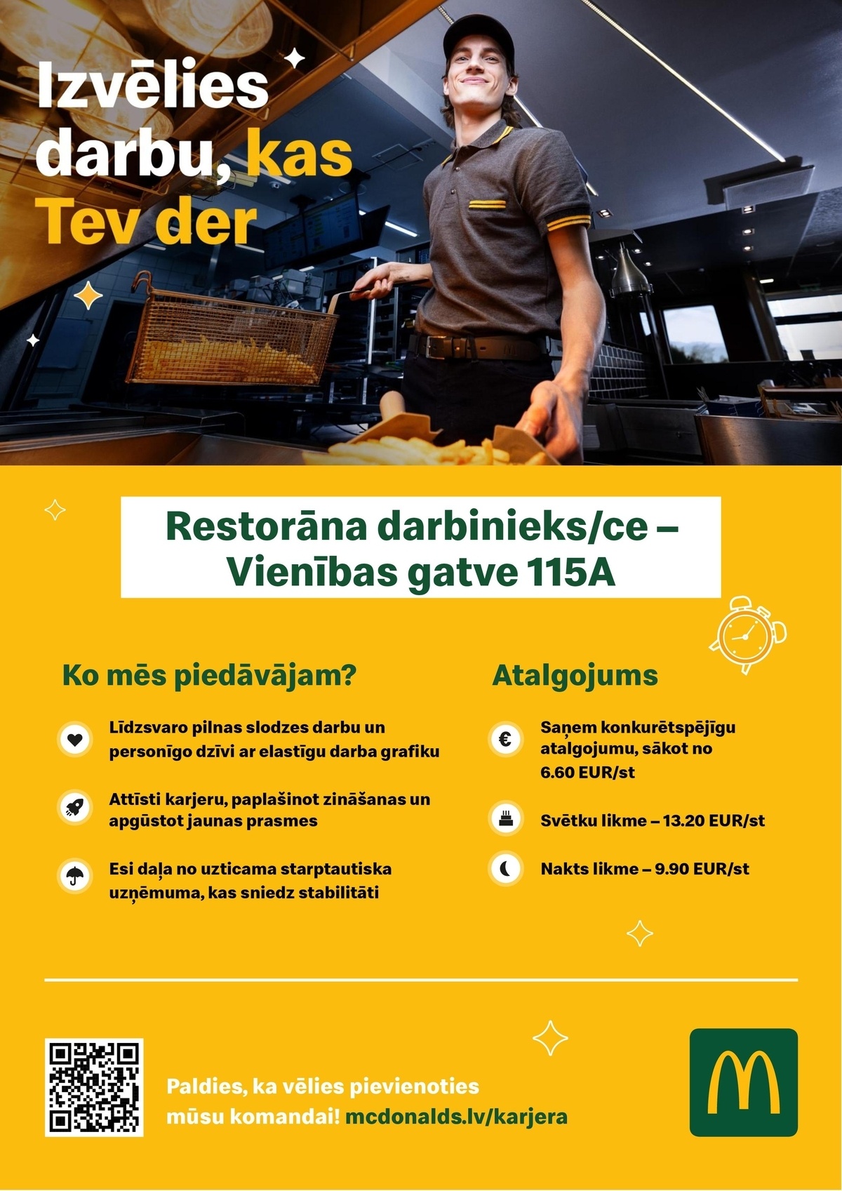 PREMIER RESTAURANTS LATVIA, SIA "McDonald's" virtuves darbinieks/-ce - Vienības gatve 115A