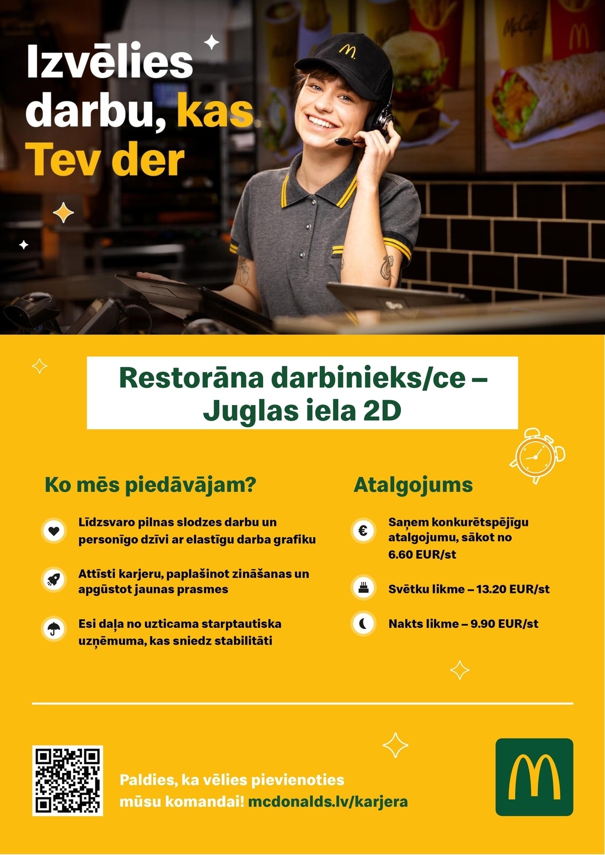 PREMIER RESTAURANTS LATVIA, SIA Pievienojies Juglas "McDonald's" komandai - Juglas iela 2D