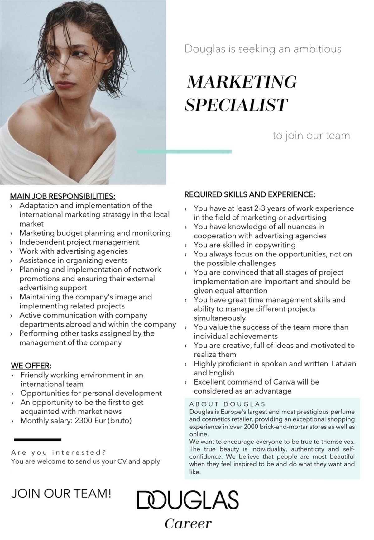DOUGLAS LATVIA, SIA Marketing Specialist