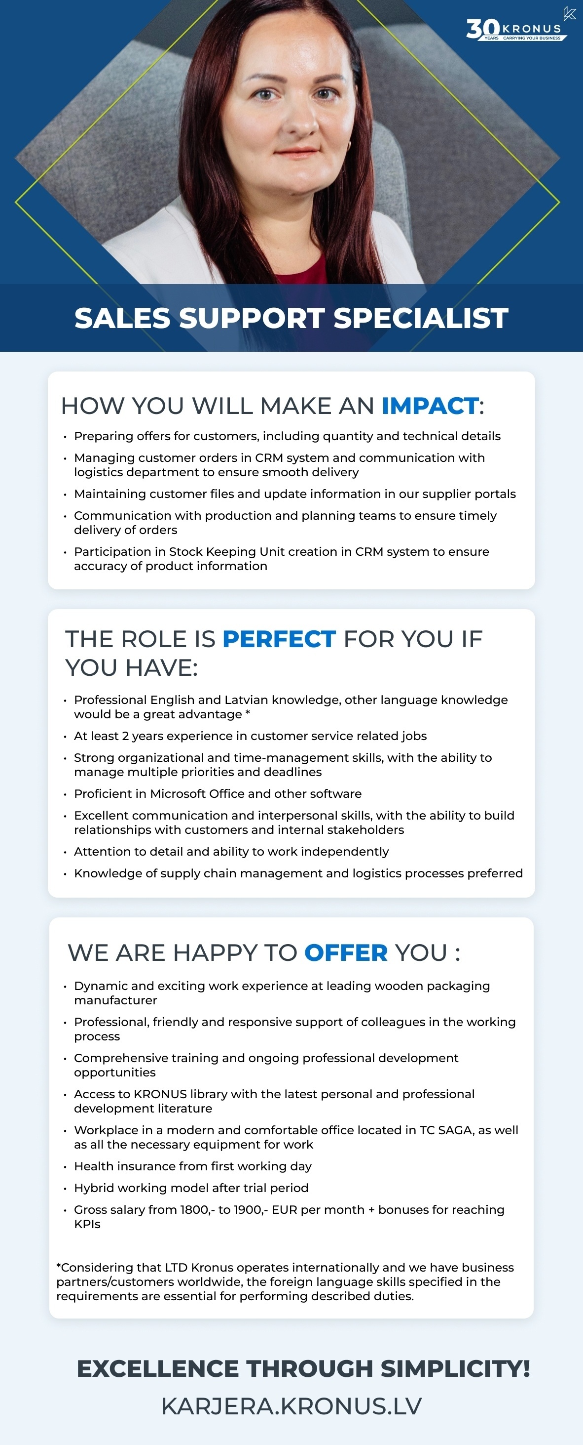 Kronus, SIA Sales Support Specialist