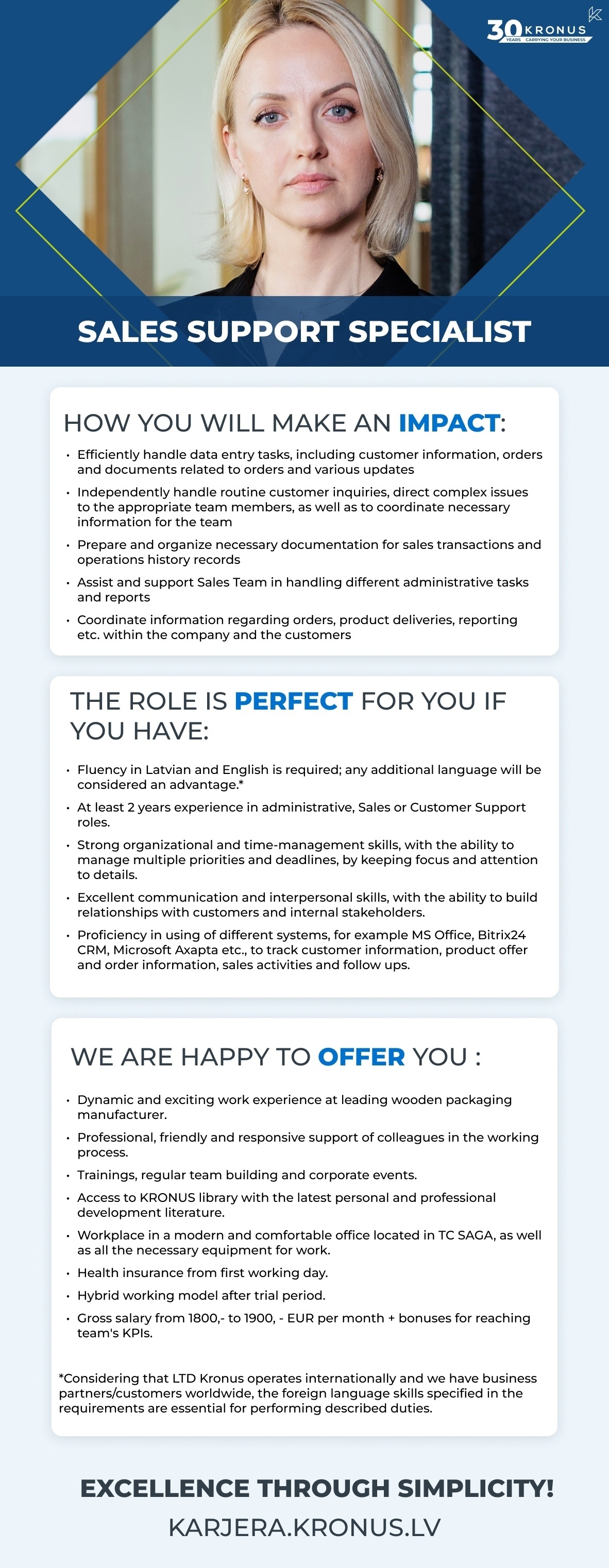 Kronus, SIA Sales Support Specialist