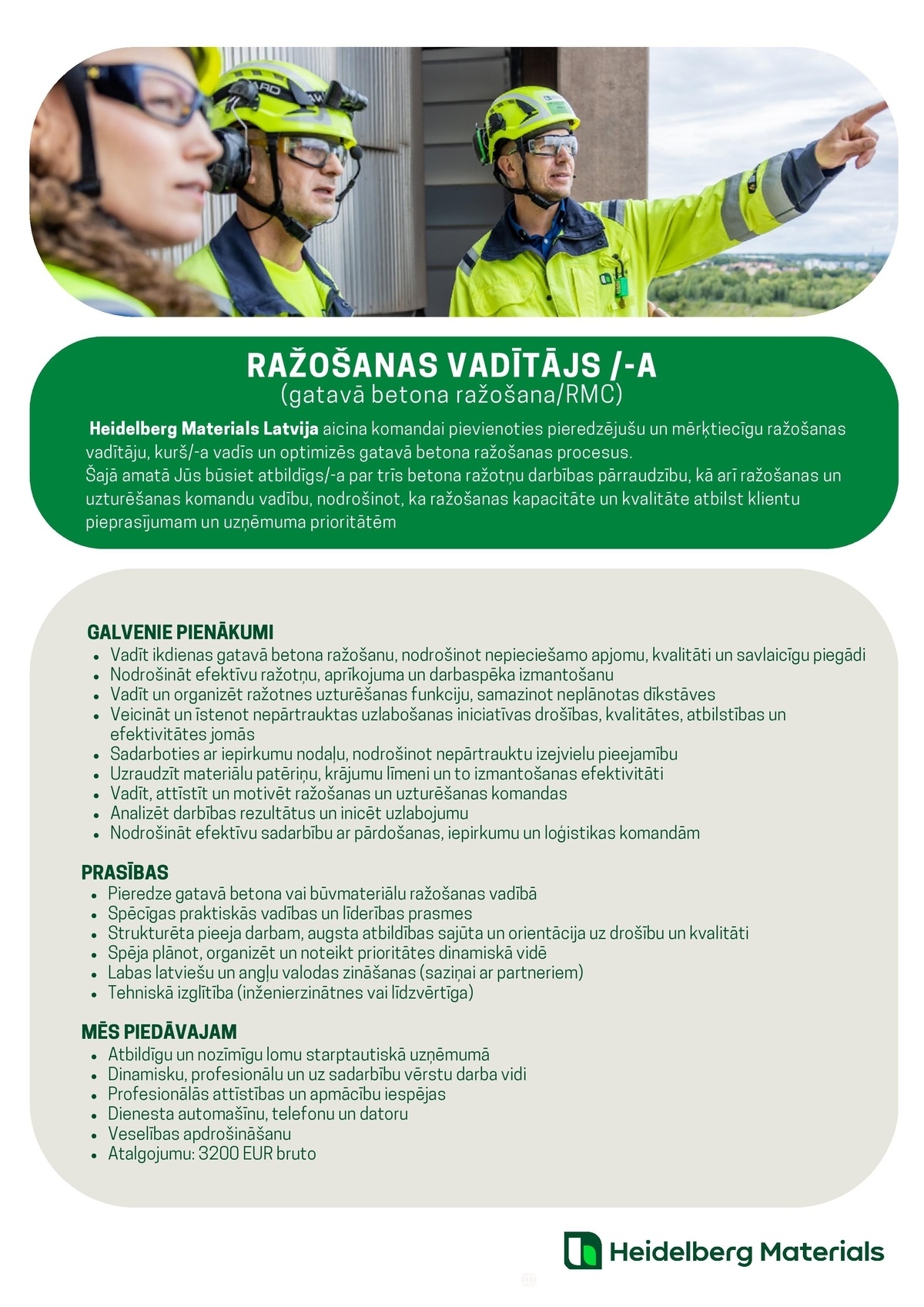 SAS "Manpower Lit" filiāle "Manpower Lit" Ražošanas vadītājs/-a