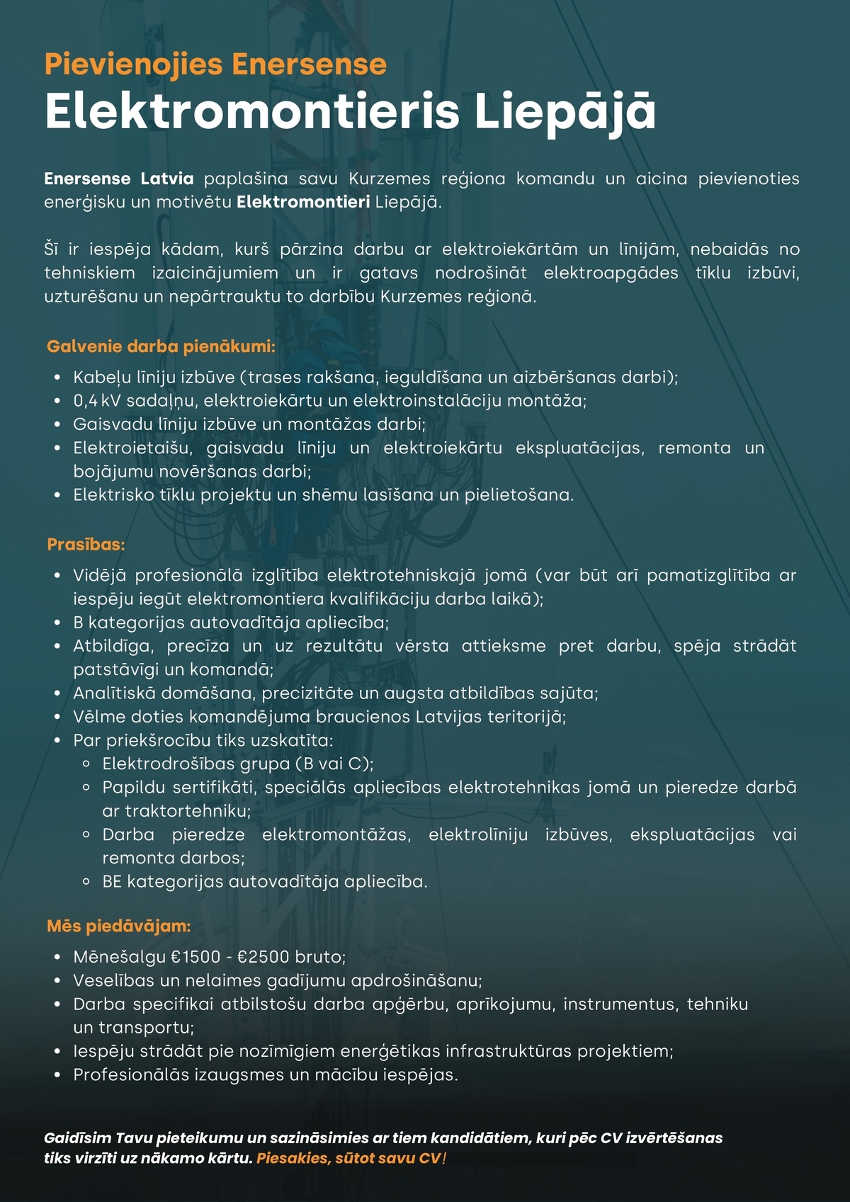 Enersense, SIA Elektromontieris/-e Liepājā