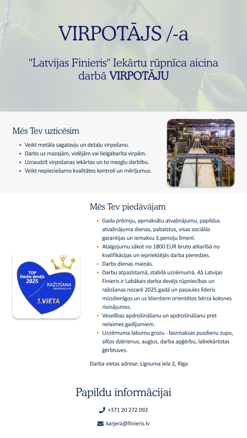 AS "Latvijas Finieris" Virpotājs