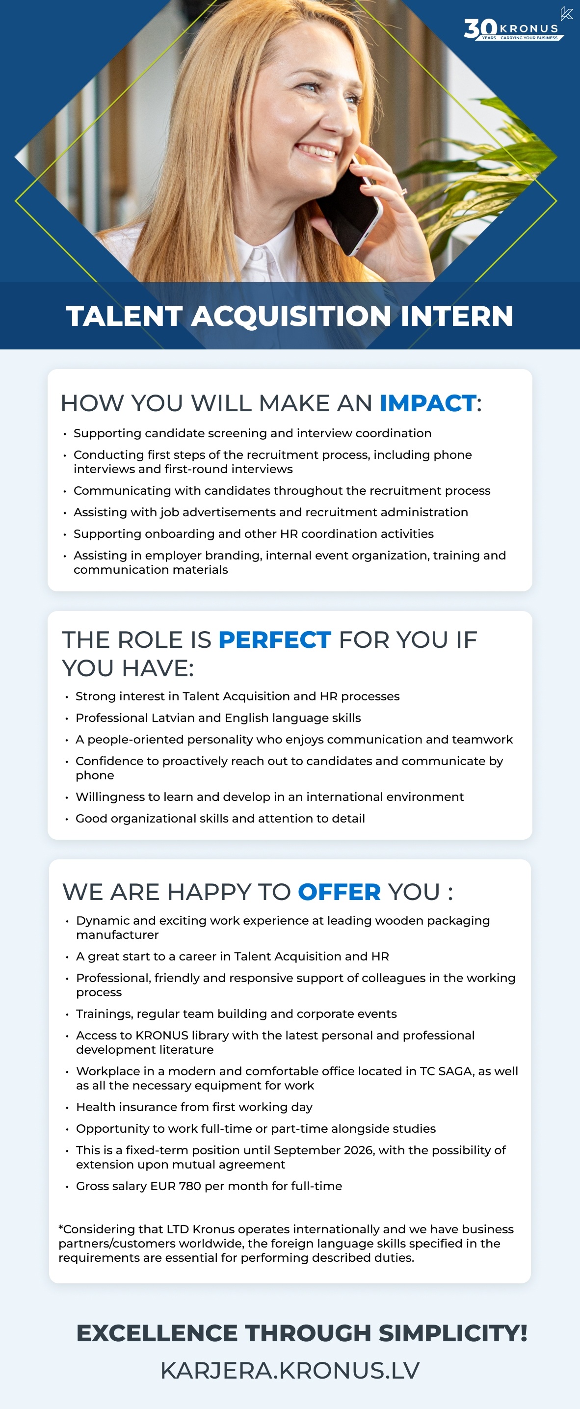 Kronus, SIA Talent Acquisition intern