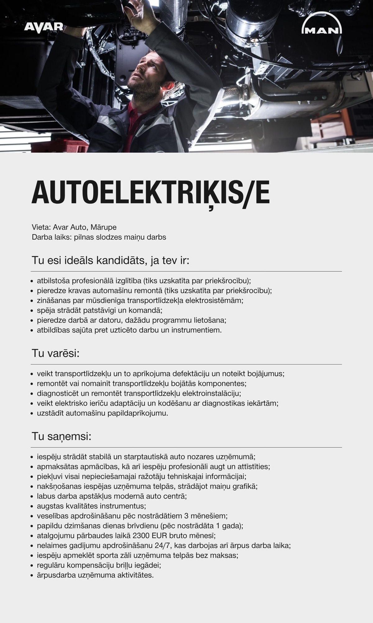 AVAR AUTO, SIA Autoelektriķis/-e