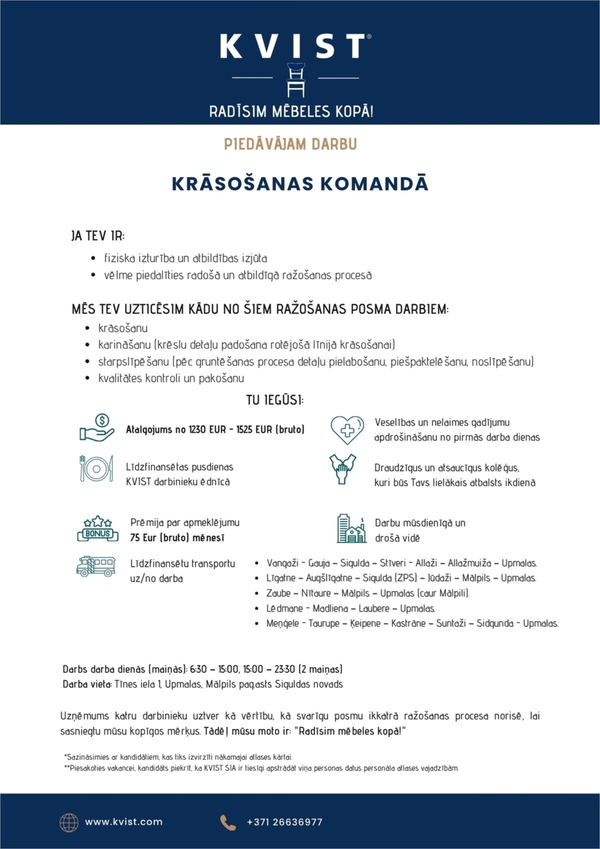 KVIST, SIA Krāsošanas komandas darbinieks/-ce