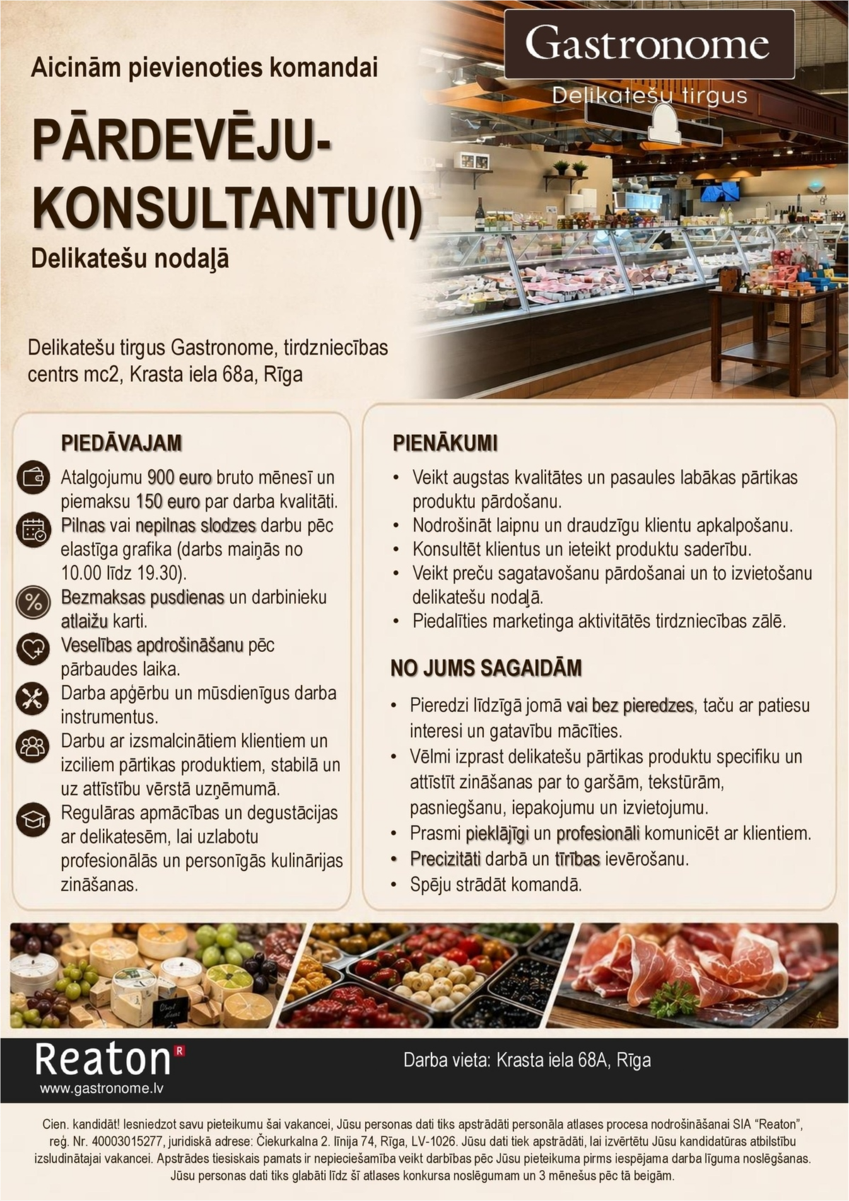REATON, SIA Pārdevējs/-a - konsultants/-e
