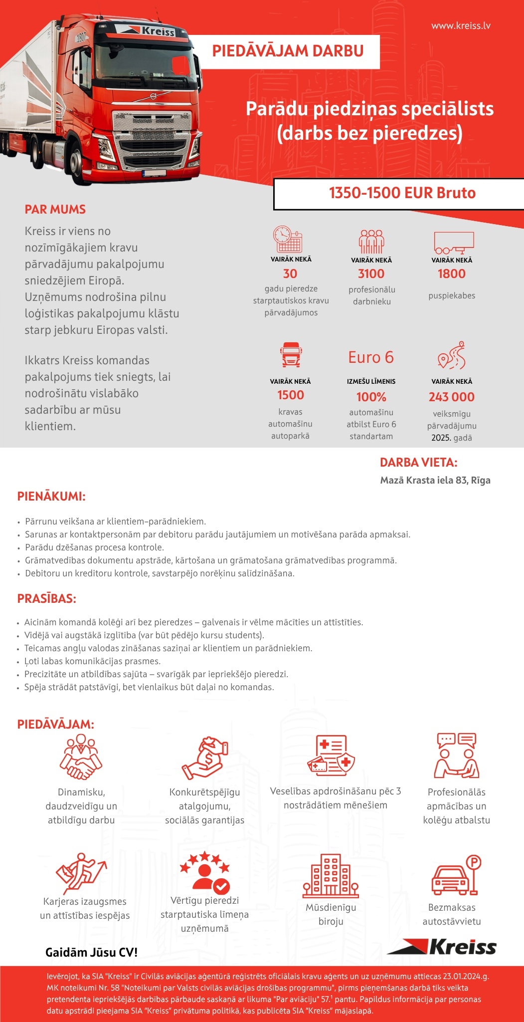 Kreiss, SIA Parādu piedziņas speciālists/-e (darbs bez pieredzes)