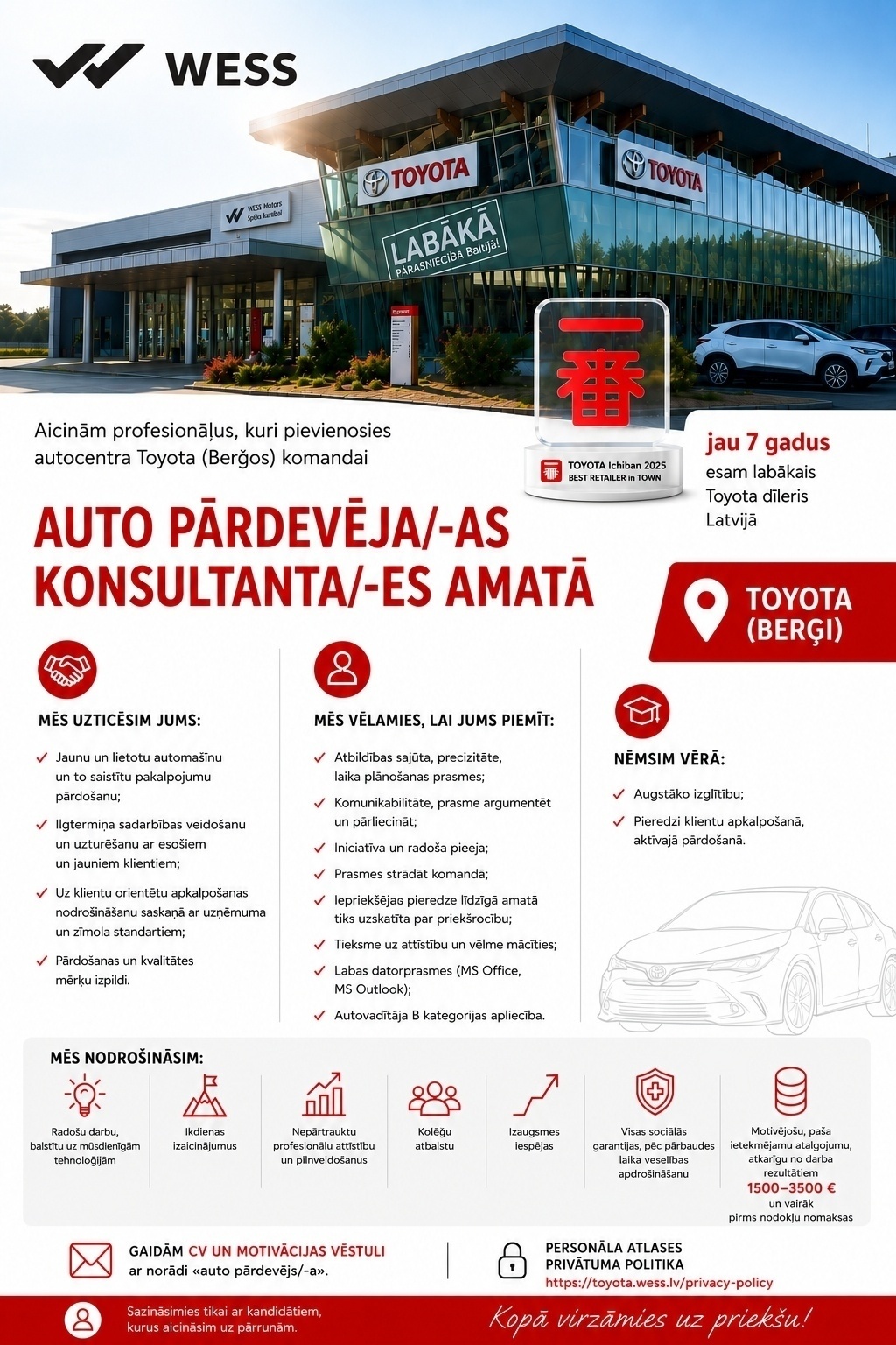 WESS, AS Auto pārdevējs/-a - konsultants/-e