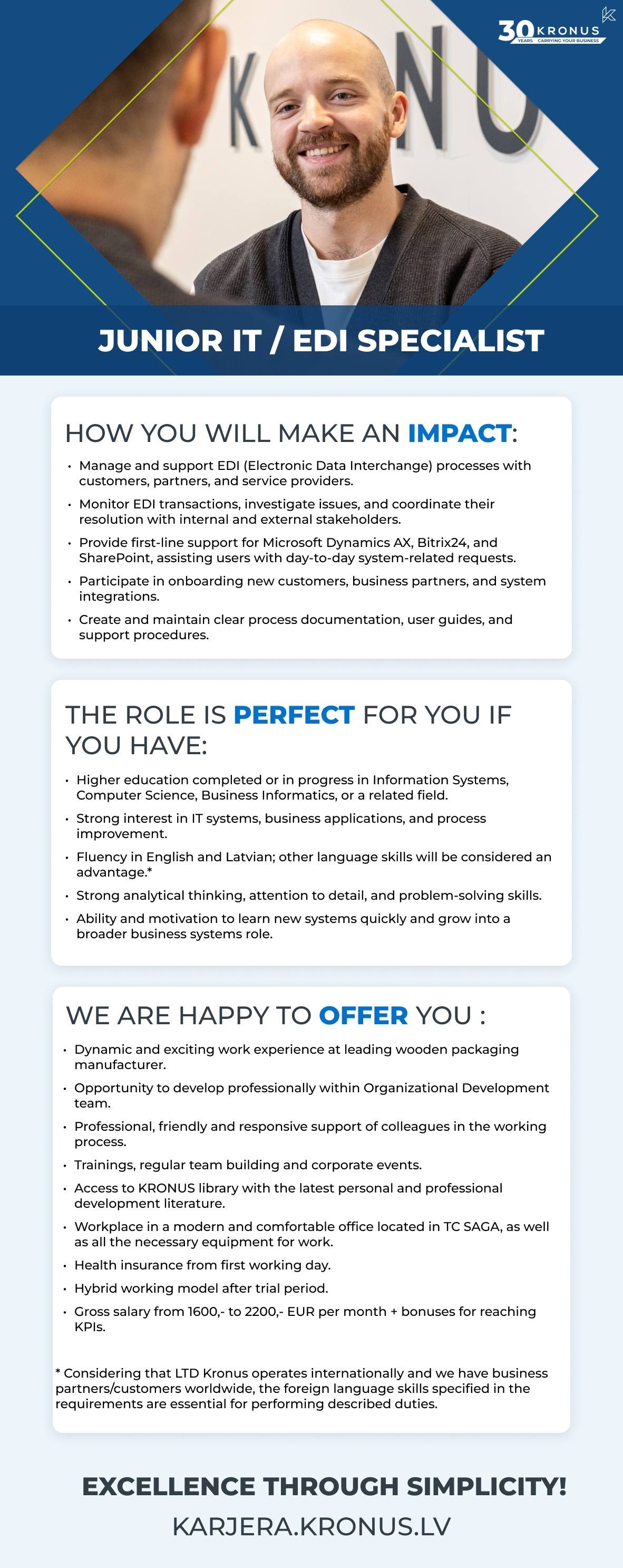 Kronus, SIA Junior IT / EDI Specialist