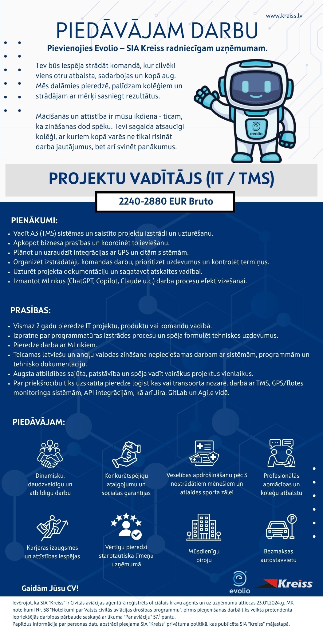 Kreiss, SIA Projektu vadītājs/-a (IT / TMS)