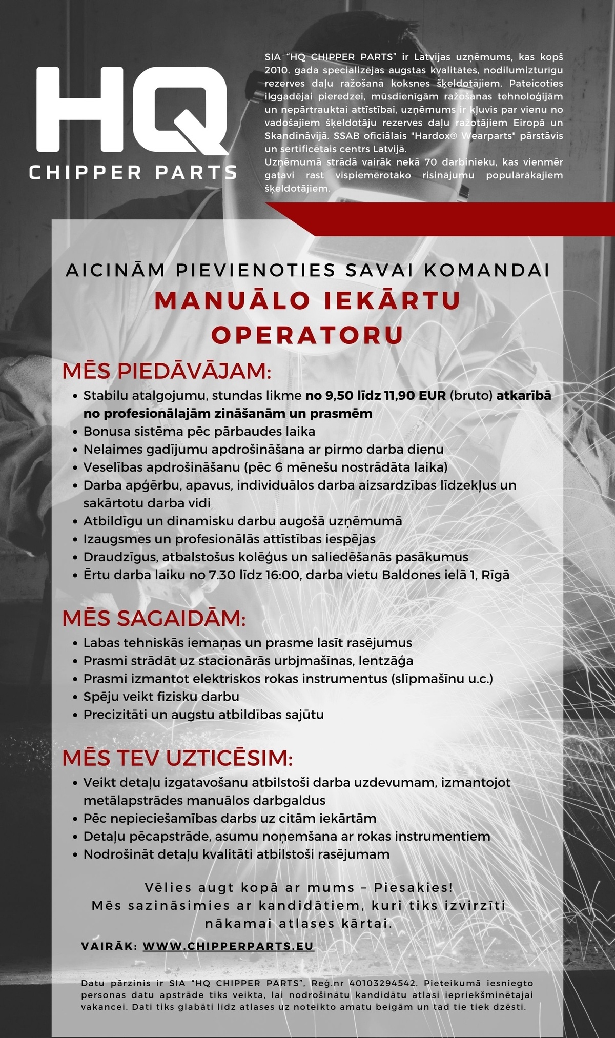HQ CHIPPER PARTS, SIA Operators/-e