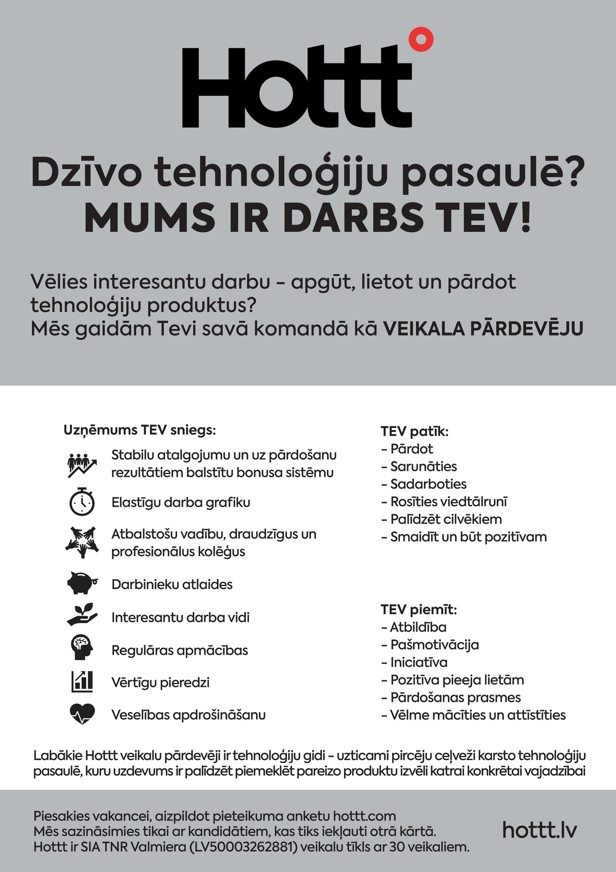 TNR Valmiera, SIA Pārdevējs/-a (TC Domina un TC Sāga)