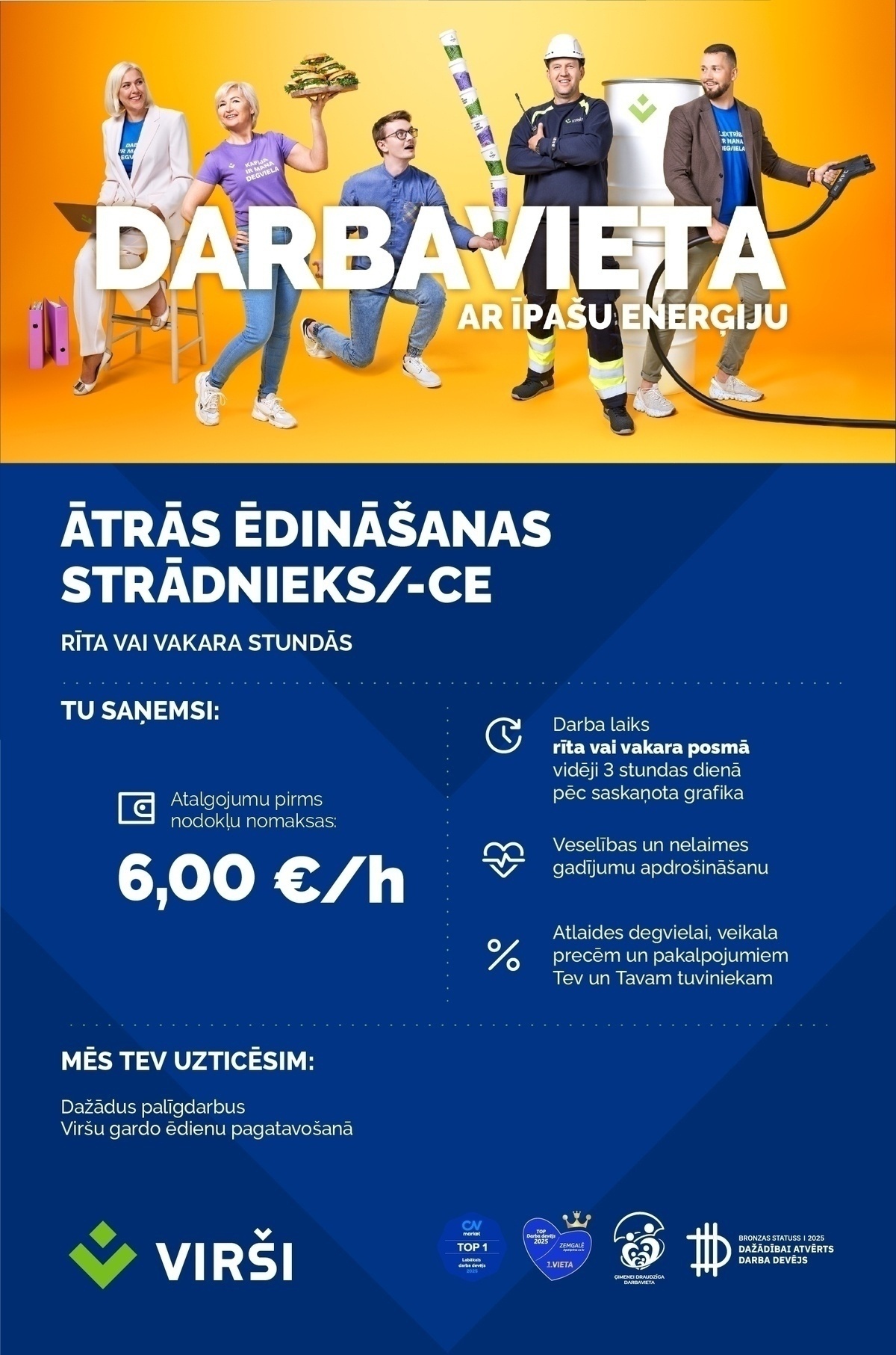 Virši-A, AS Ātrās ēdināšanas strādnieks/-ce DUS Sigulda