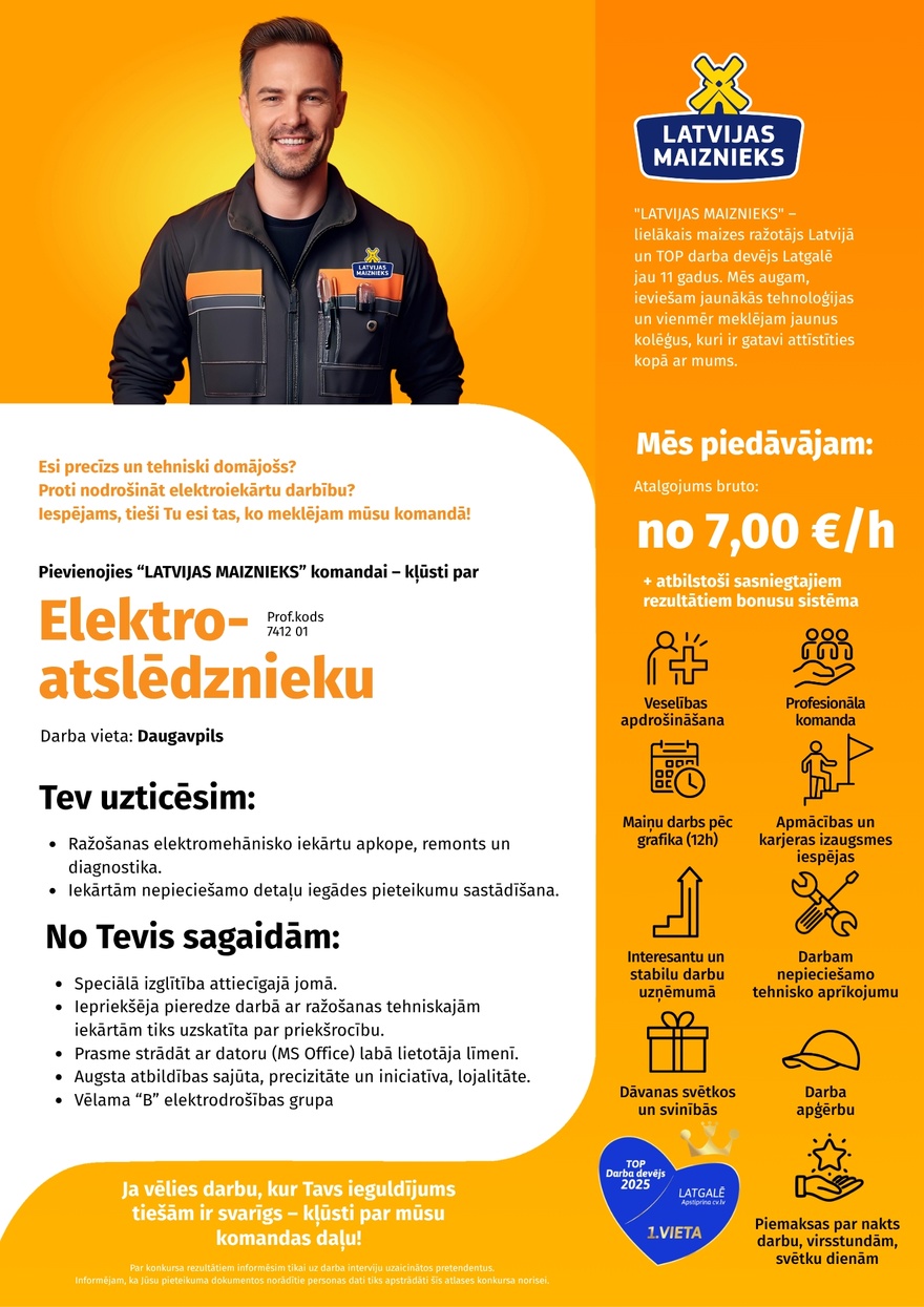 AS "LATVIJAS MAIZNIEKS" ELEKTROATSLĒDZNIEKS/-CE