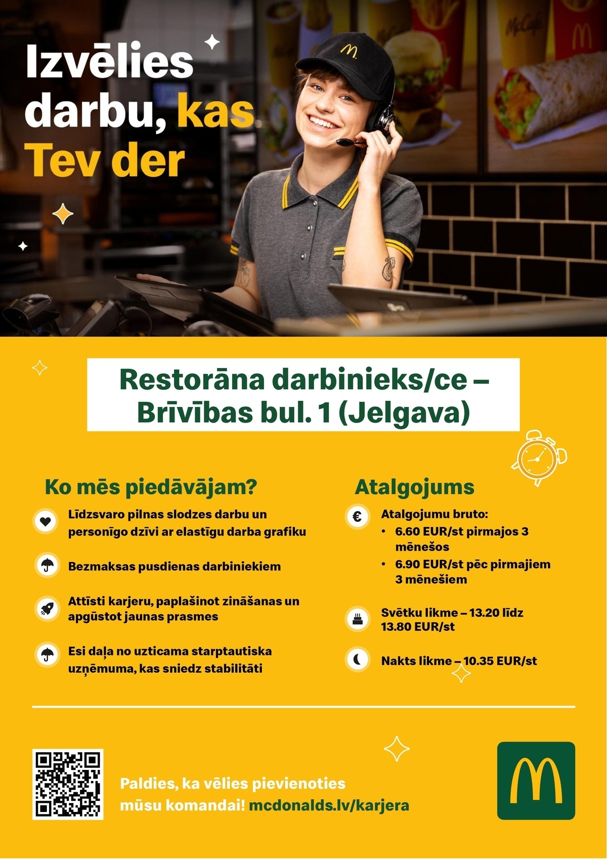 PREMIER RESTAURANTS LATVIA, SIA Pievienojies McDonald's komandai - Brīvības bulvāris 1