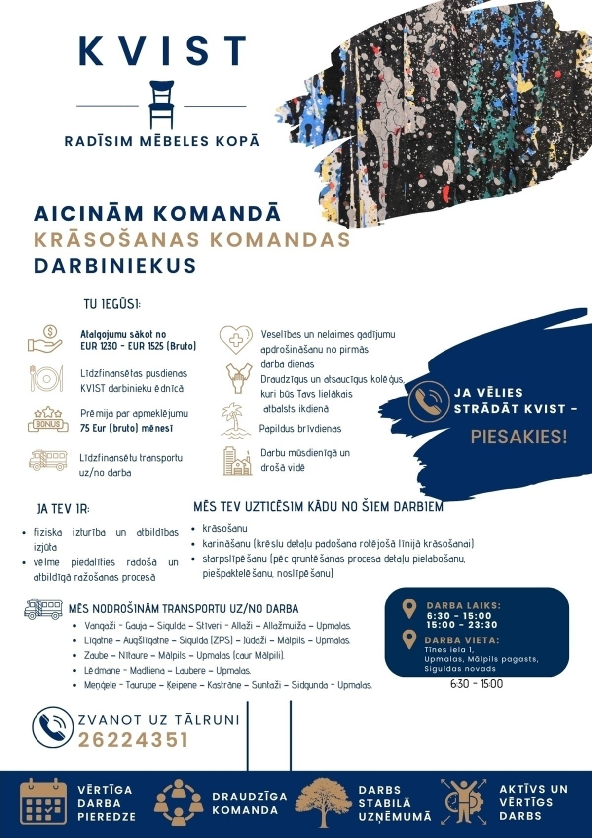 KVIST, SIA Krāsošanas komandas darbinieks/-ce