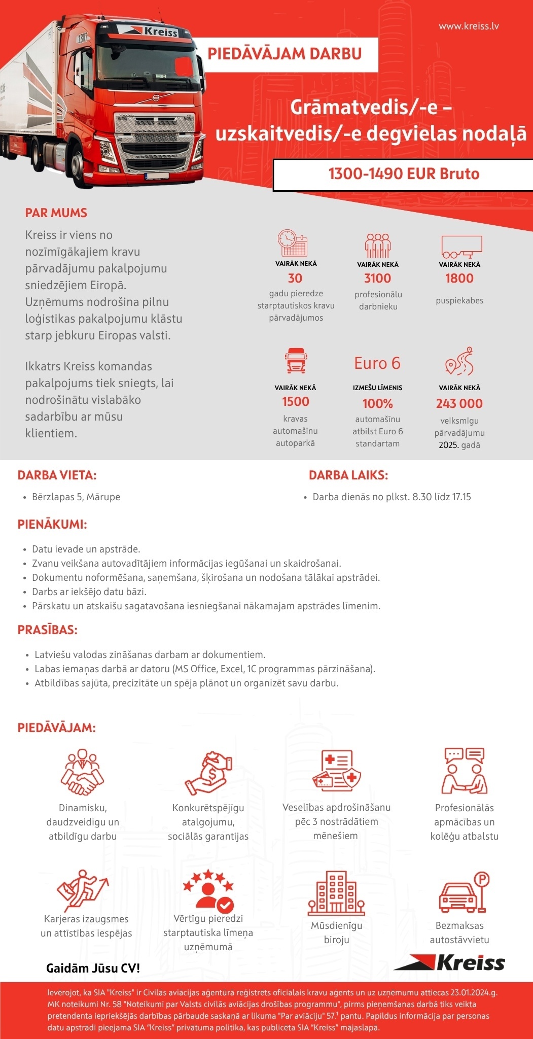 Kreiss, SIA Grāmatvedis/-e - uzskaitvedis/-e (degvielas nodaļā)
