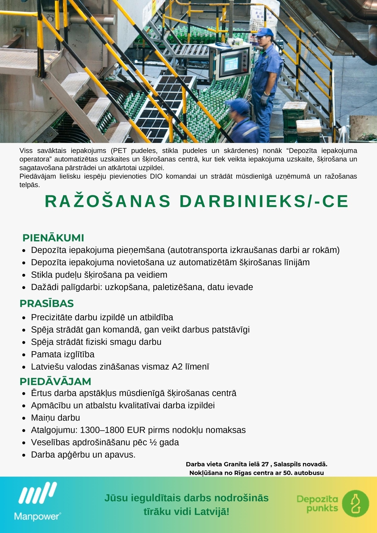 SAS "Manpower Lit" filiāle "Manpower Lit" Ražošanas darbinieks/-ce