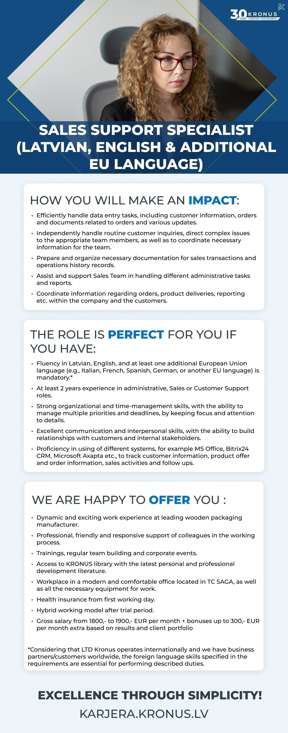 Kronus, SIA Sales Support Specialist (Latvian, English & Additional EU Language)