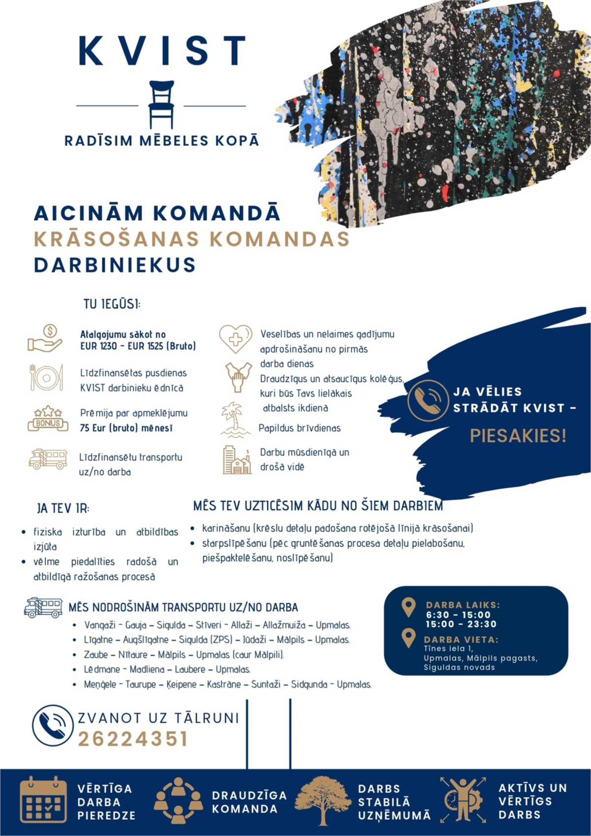 KVIST, SIA Krāsošanas komandas darbinieks/-ce