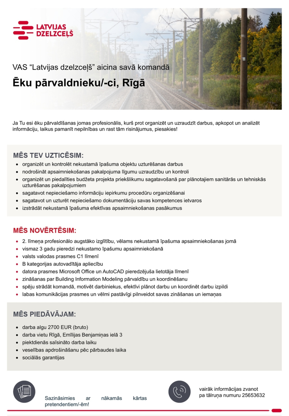 Latvijas dzelzceļš, VAS Ēku pārvaldnieks/-ce