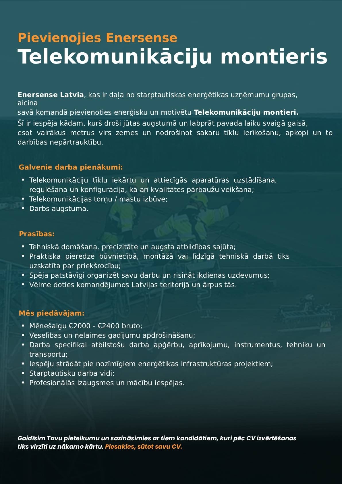 Enersense, SIA Telekomunikāciju montieris/-e