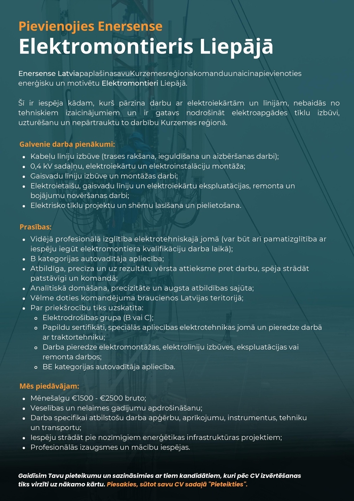 Enersense, SIA Elektromontieris/-e Liepājā